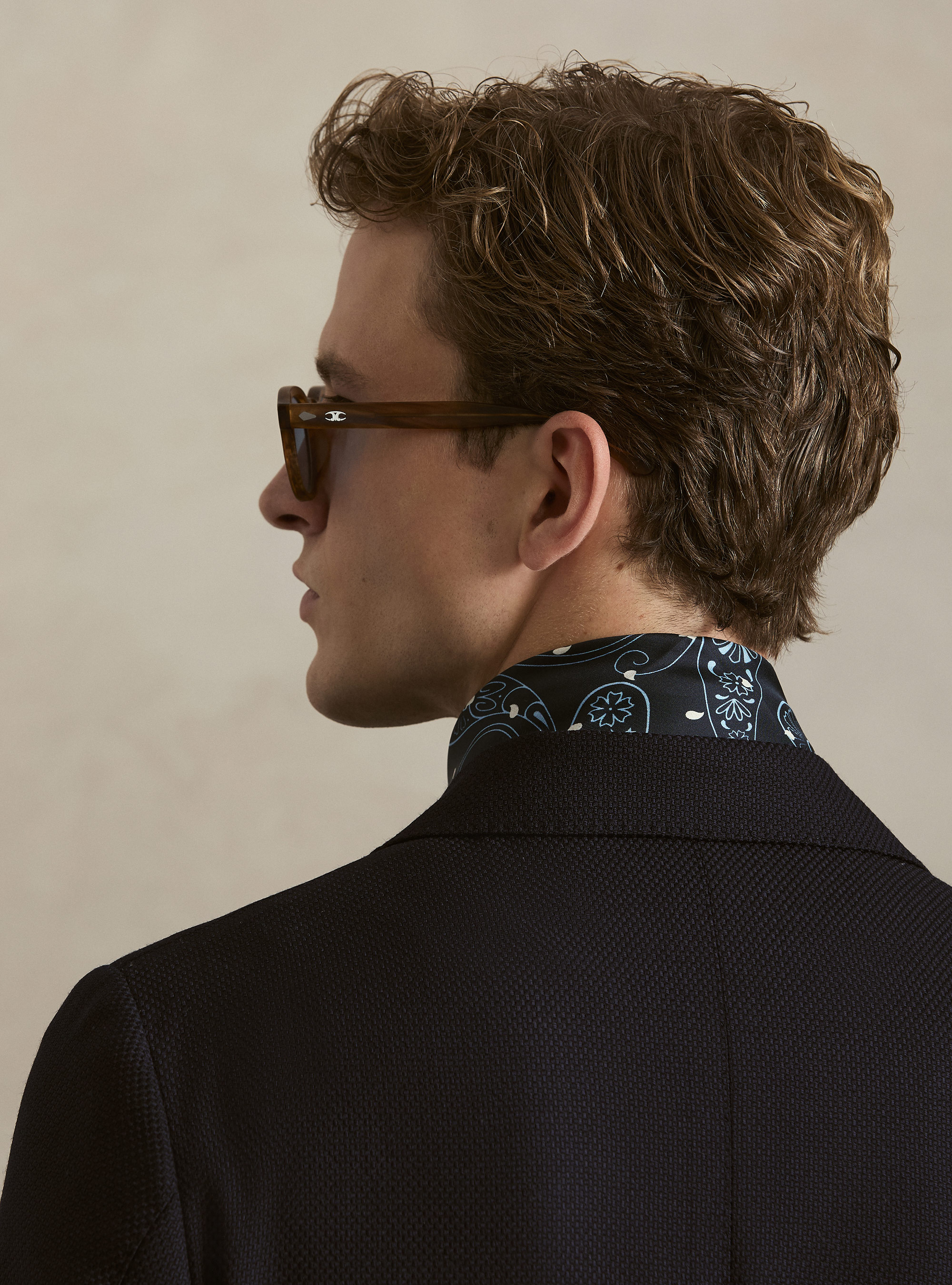 Giacca in lana hopsack, BLU NAVY