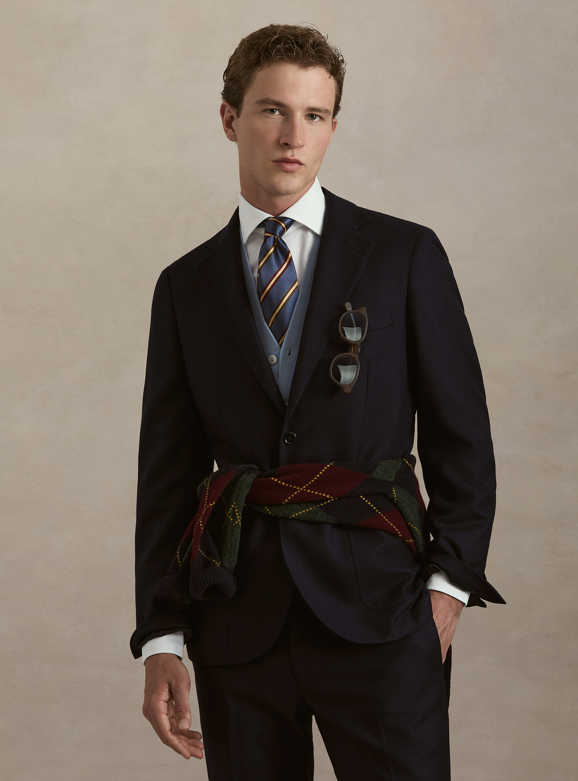 Giacca in flanella misto lana, BLU NAVY