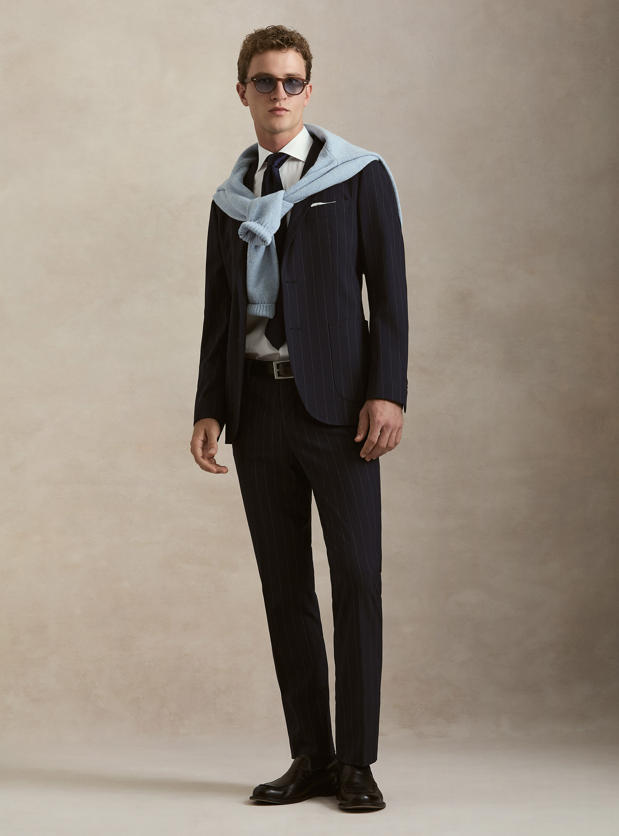 Giacca monopetto per abito gessato, BLU NAVY