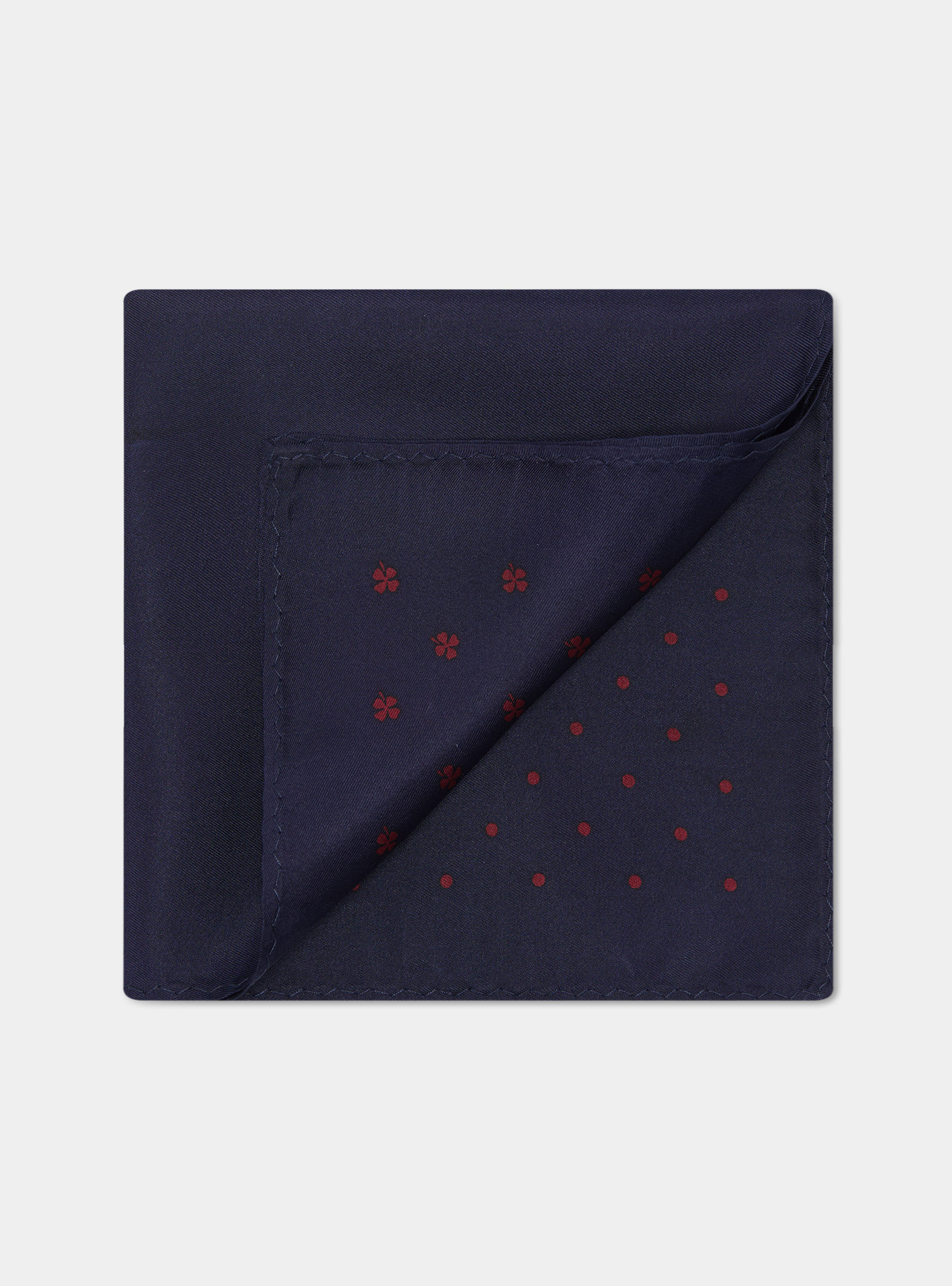 Pochette in seta fantasia stampata, BORDEAUX