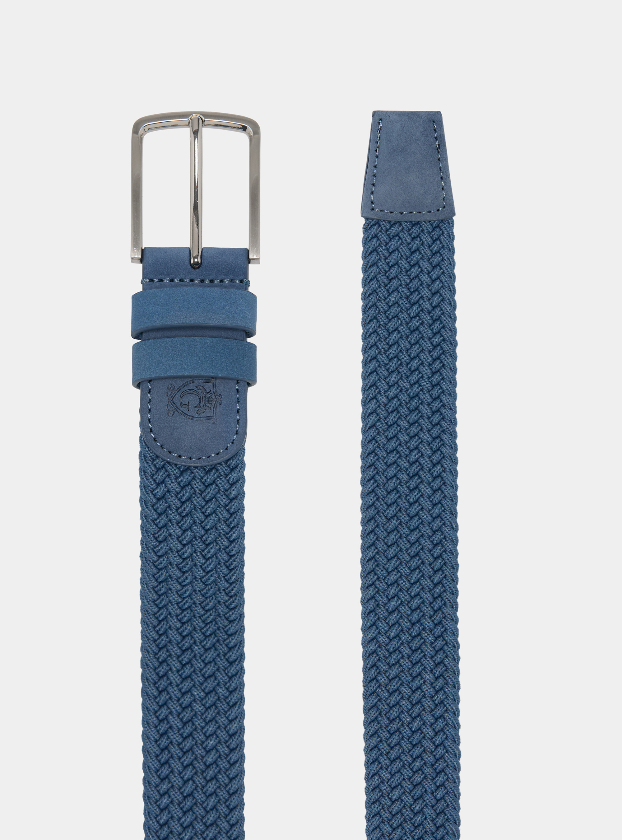 Cintura elastica intrecciata, AZZURRO