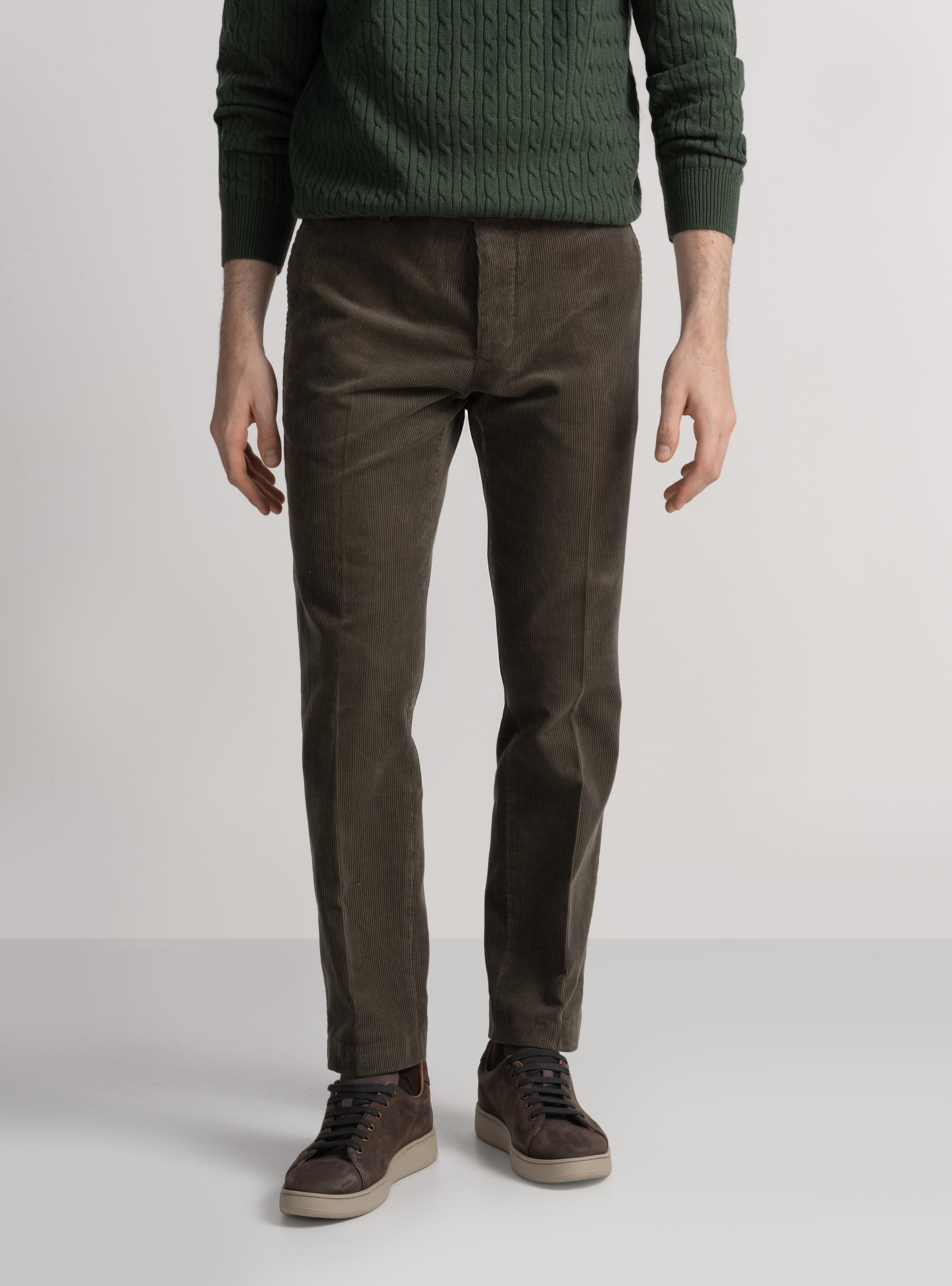 Pantaloni in velluto, VERDE