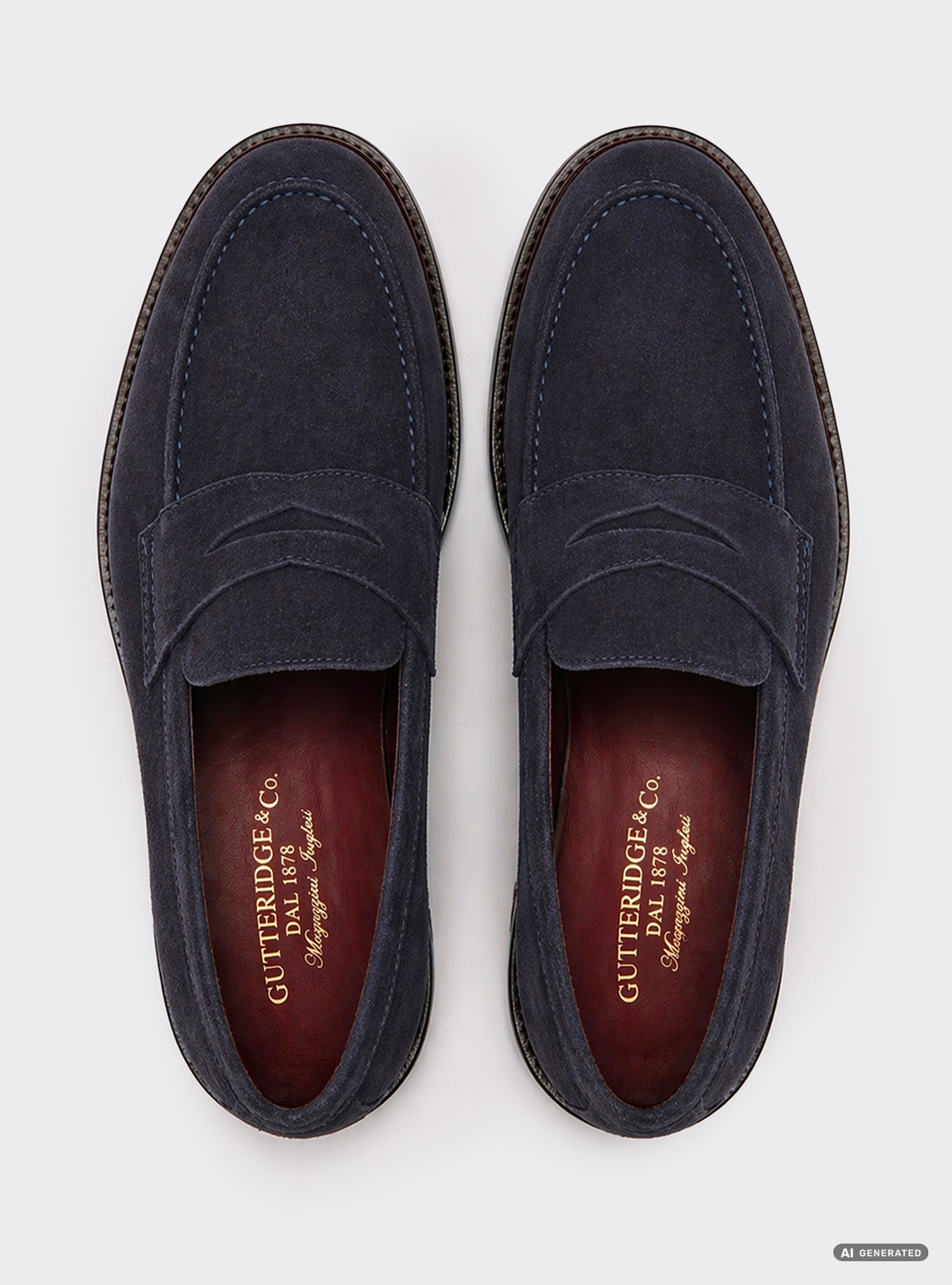 Mocassini in suede, BLU NAVY