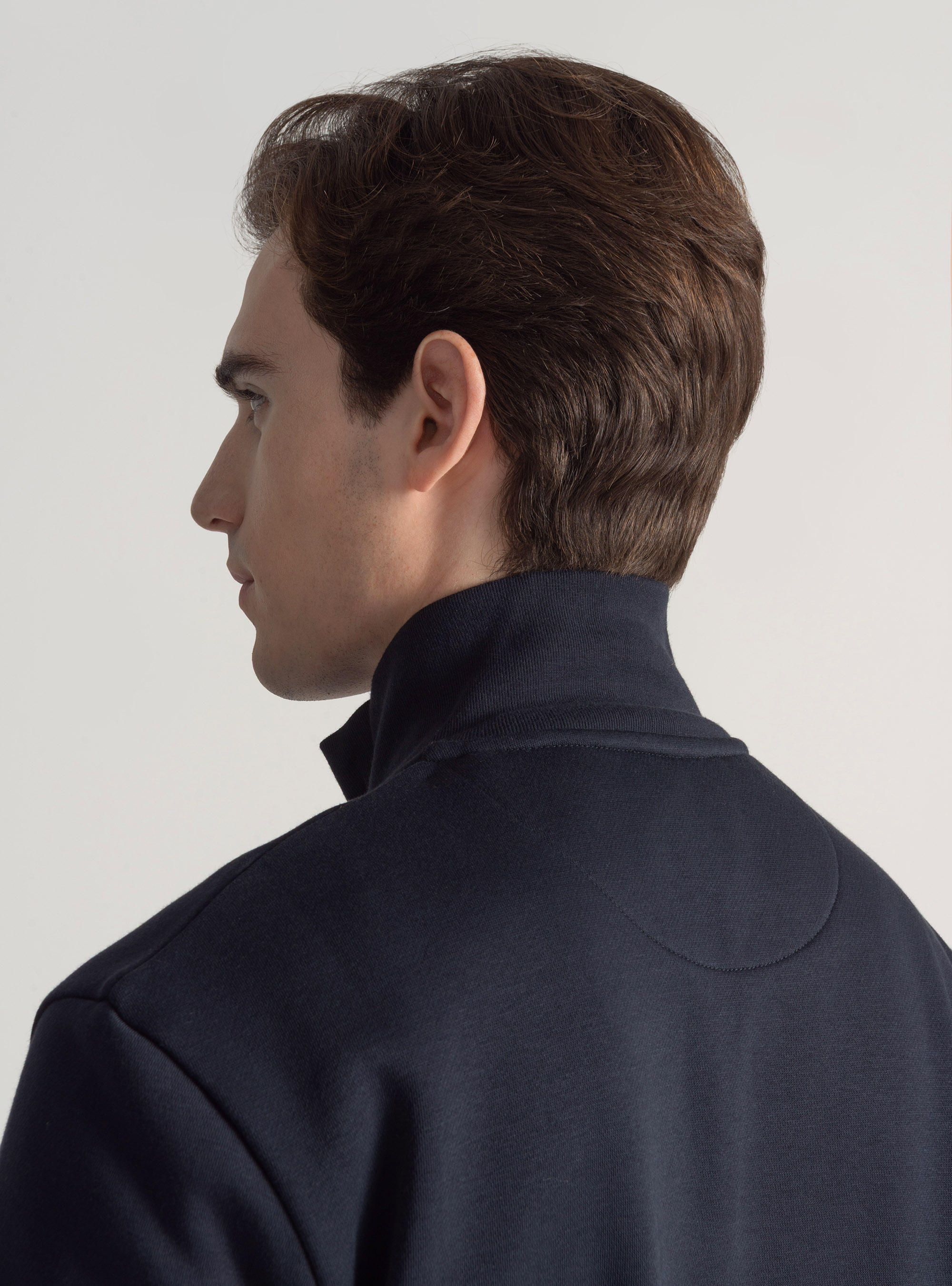 Felpa GT01 full zip in misto cotone, BLU NAVY