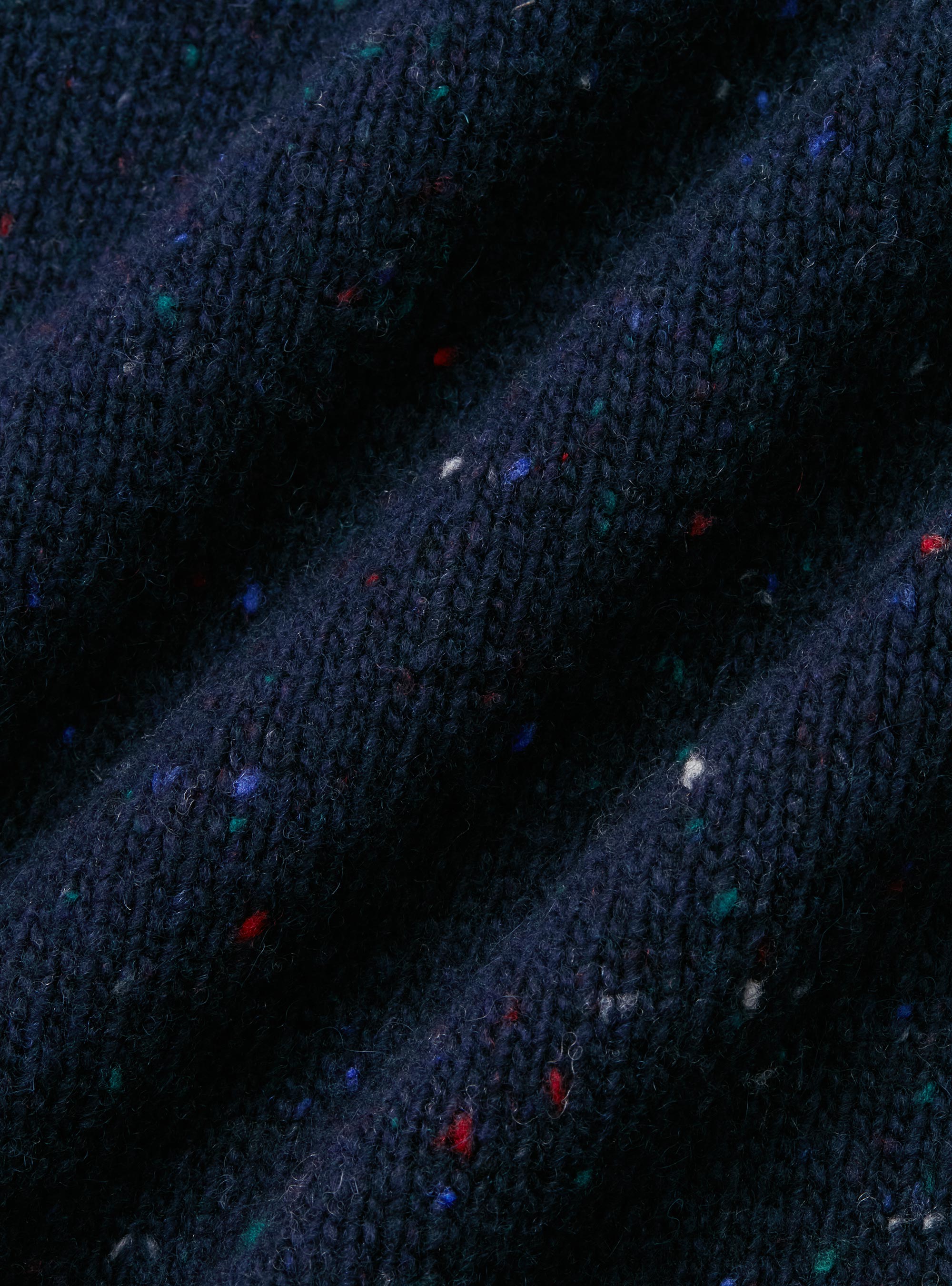 Maglia girocollo in misto lana merino bottonata, BLU NAVY