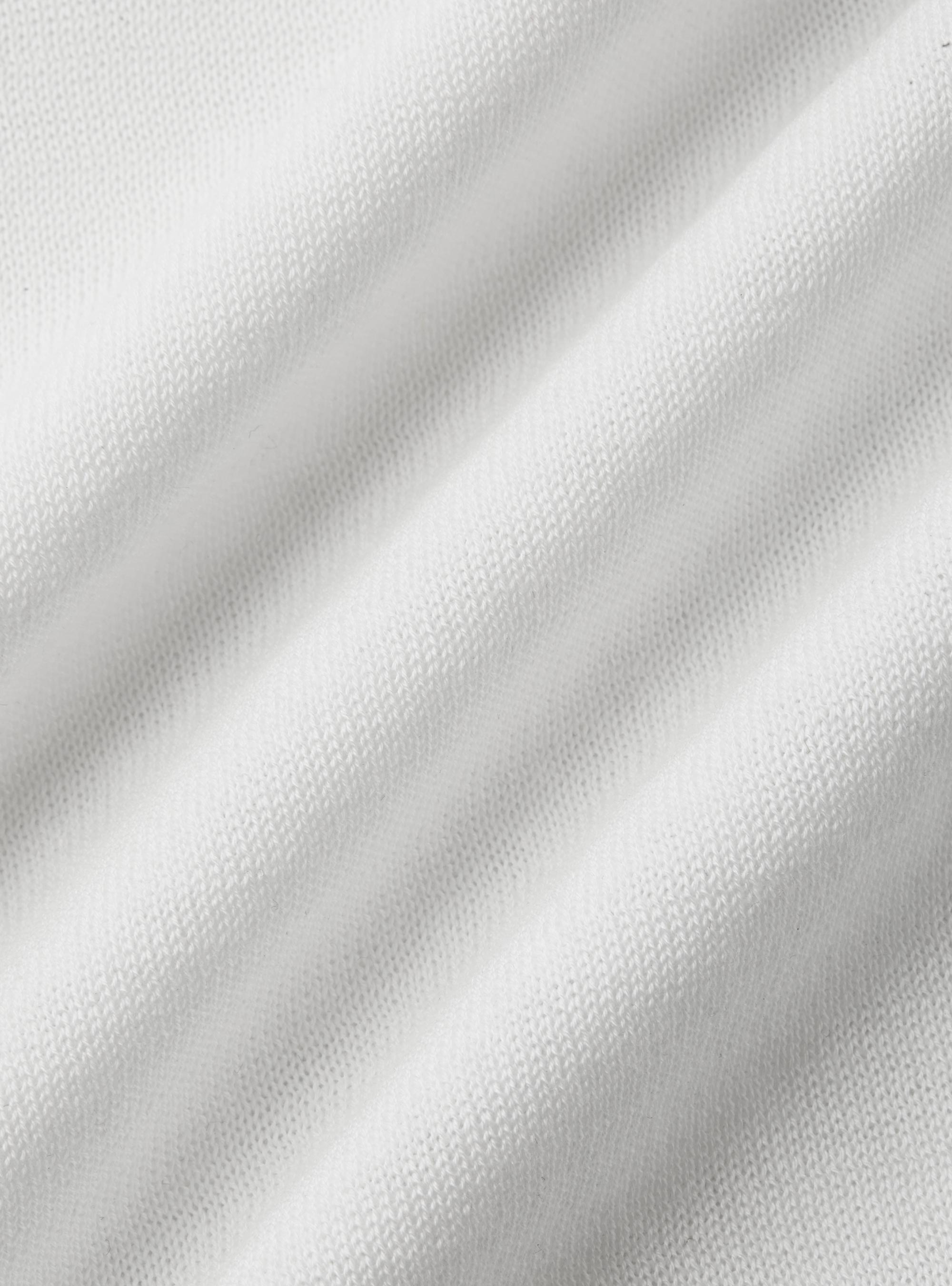 Polo camicia in cotone e seta, BIANCO
