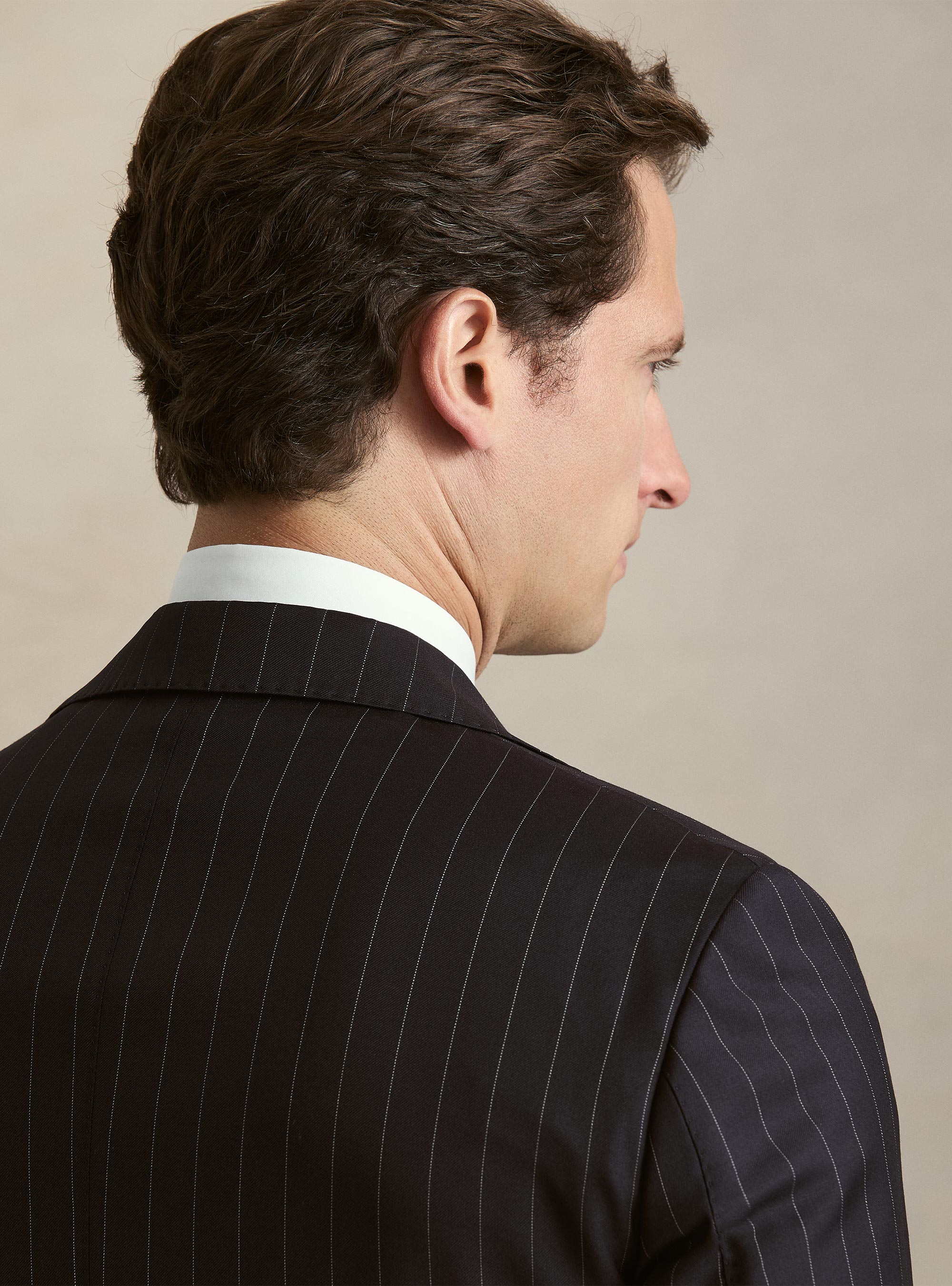 Giacca abito gessato in pura lana Vitale Barberis Canonico, BLU NAVY