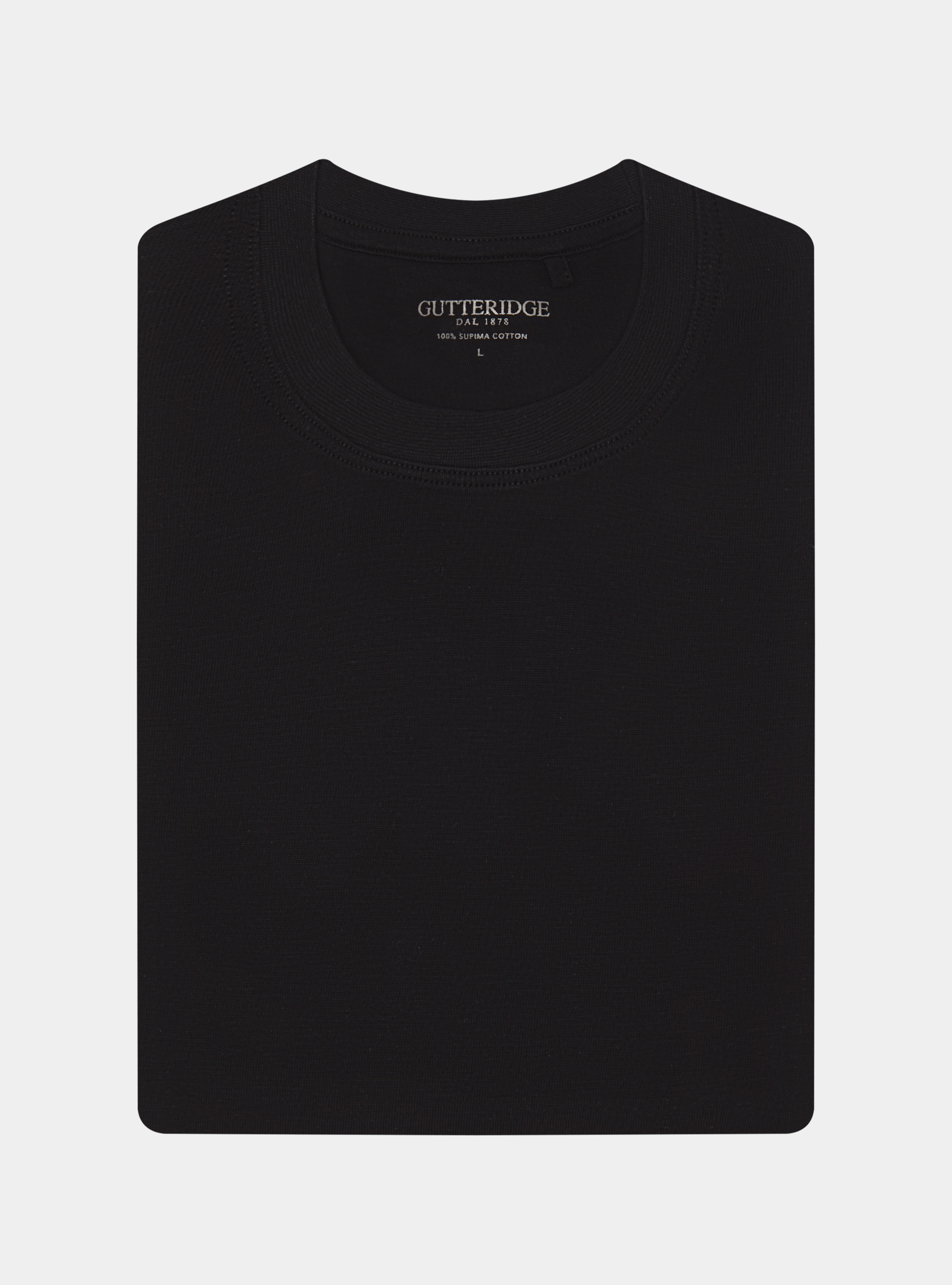 T-shirt mezza manica in cotone Supima, NERO