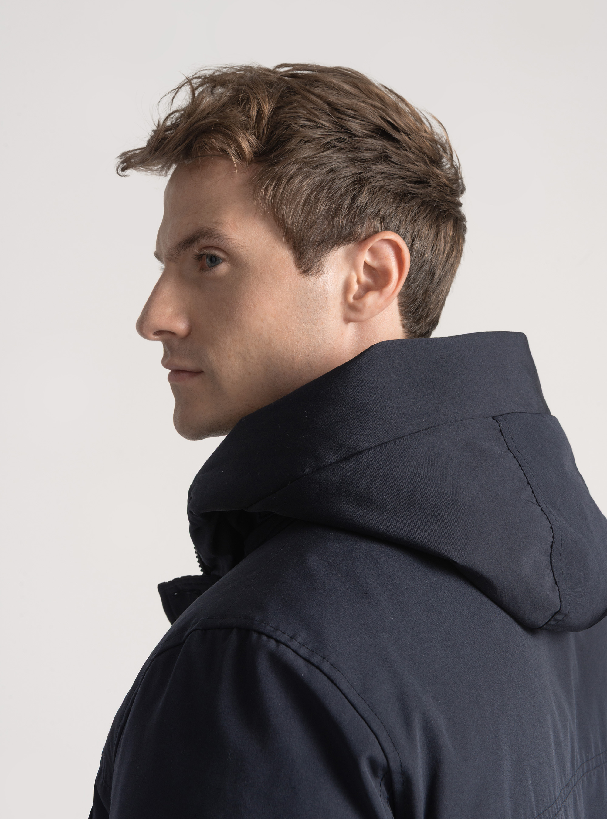 Parka imbottito con cappuccio, BLU NAVY