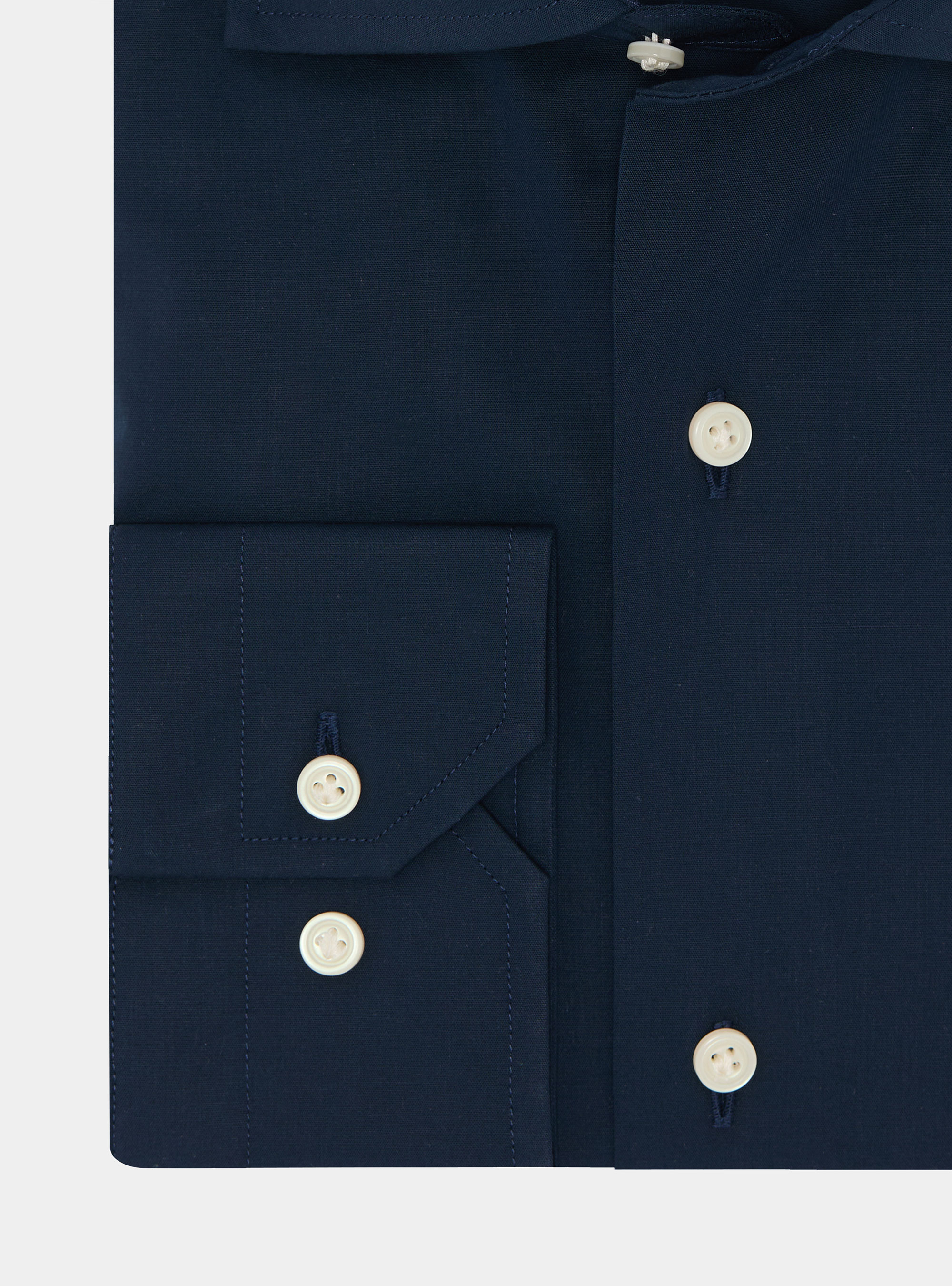 Camicia in cotone popeline stretch, BLU NAVY