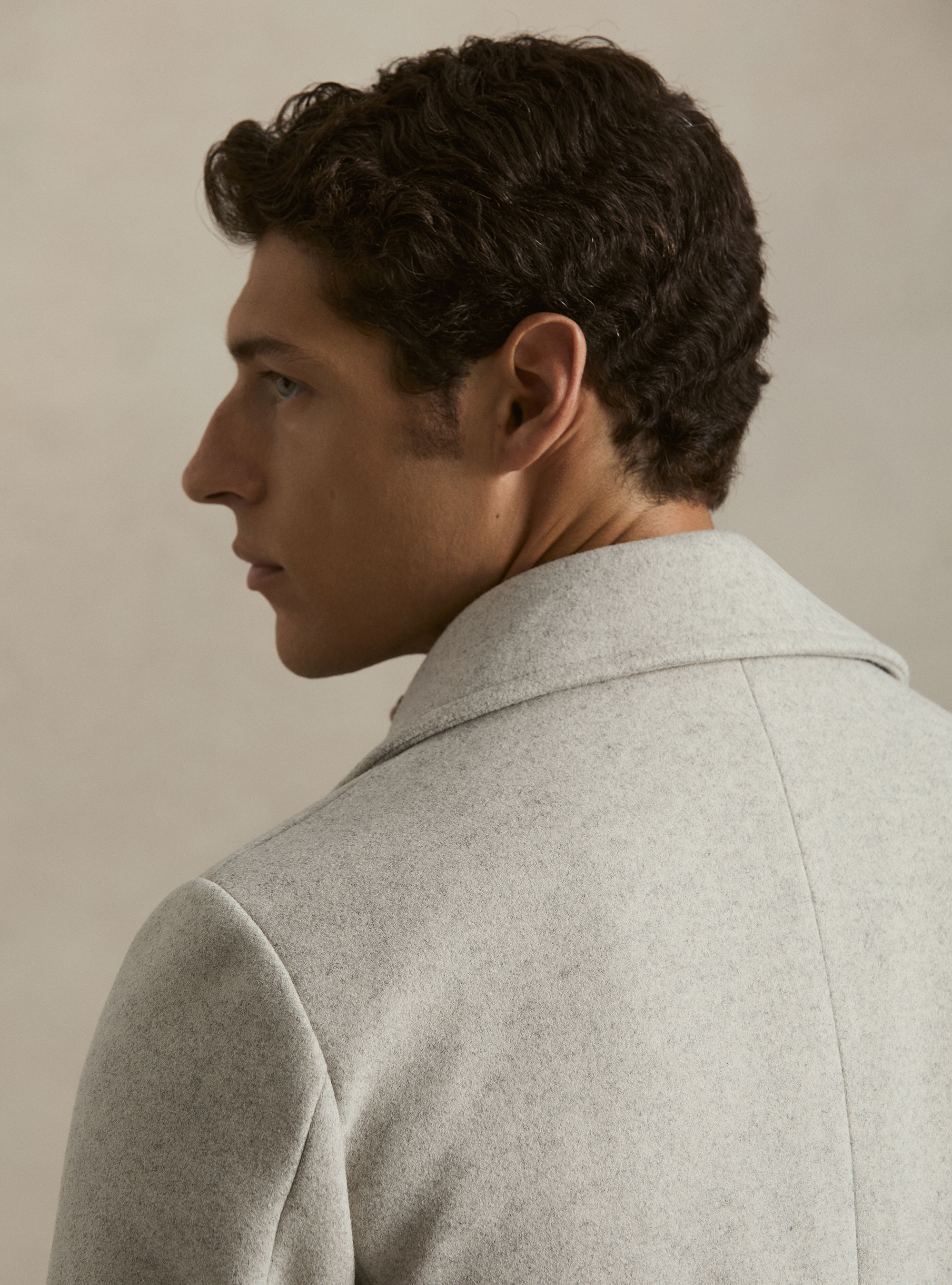 Peacoat tinta unita, ECRU