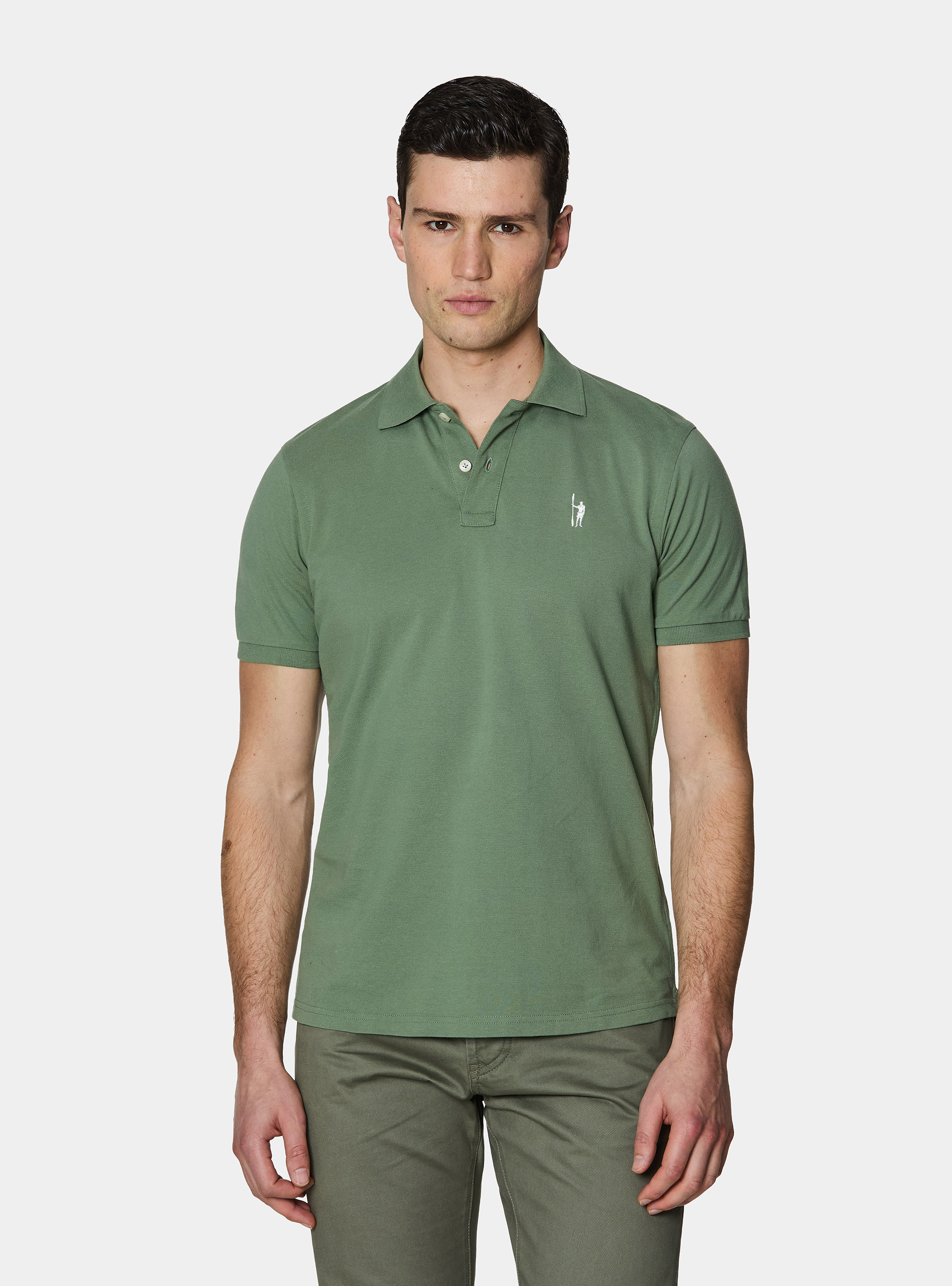 Polo classica in piquet, VERDE SALVIA 0604C