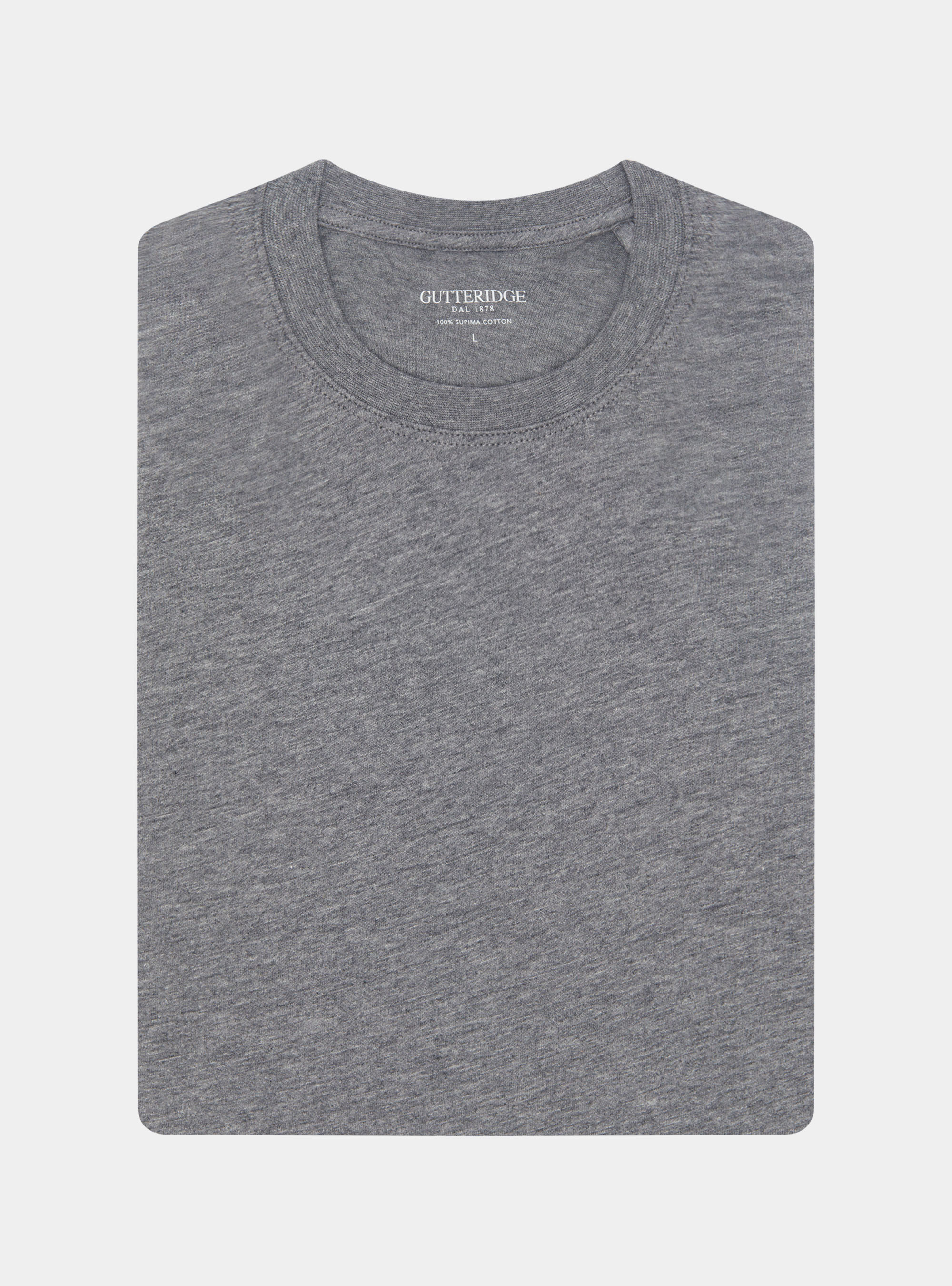 T-shirt mezza manica in cotone Supima, GRIGIO CHIARO