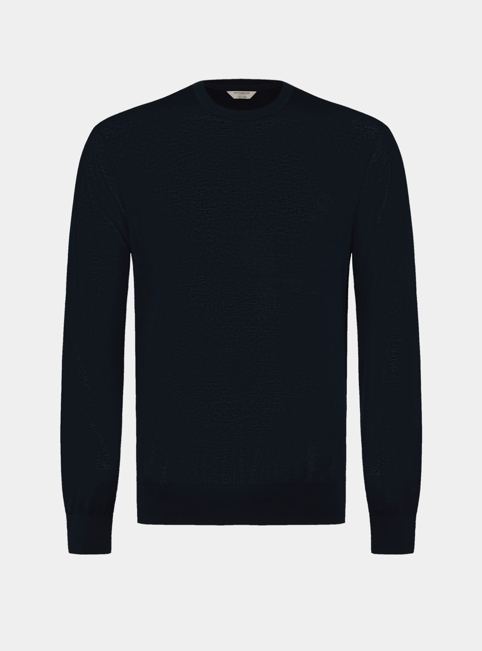 Maglia girocollo in cotone e seta, BLU NAVY