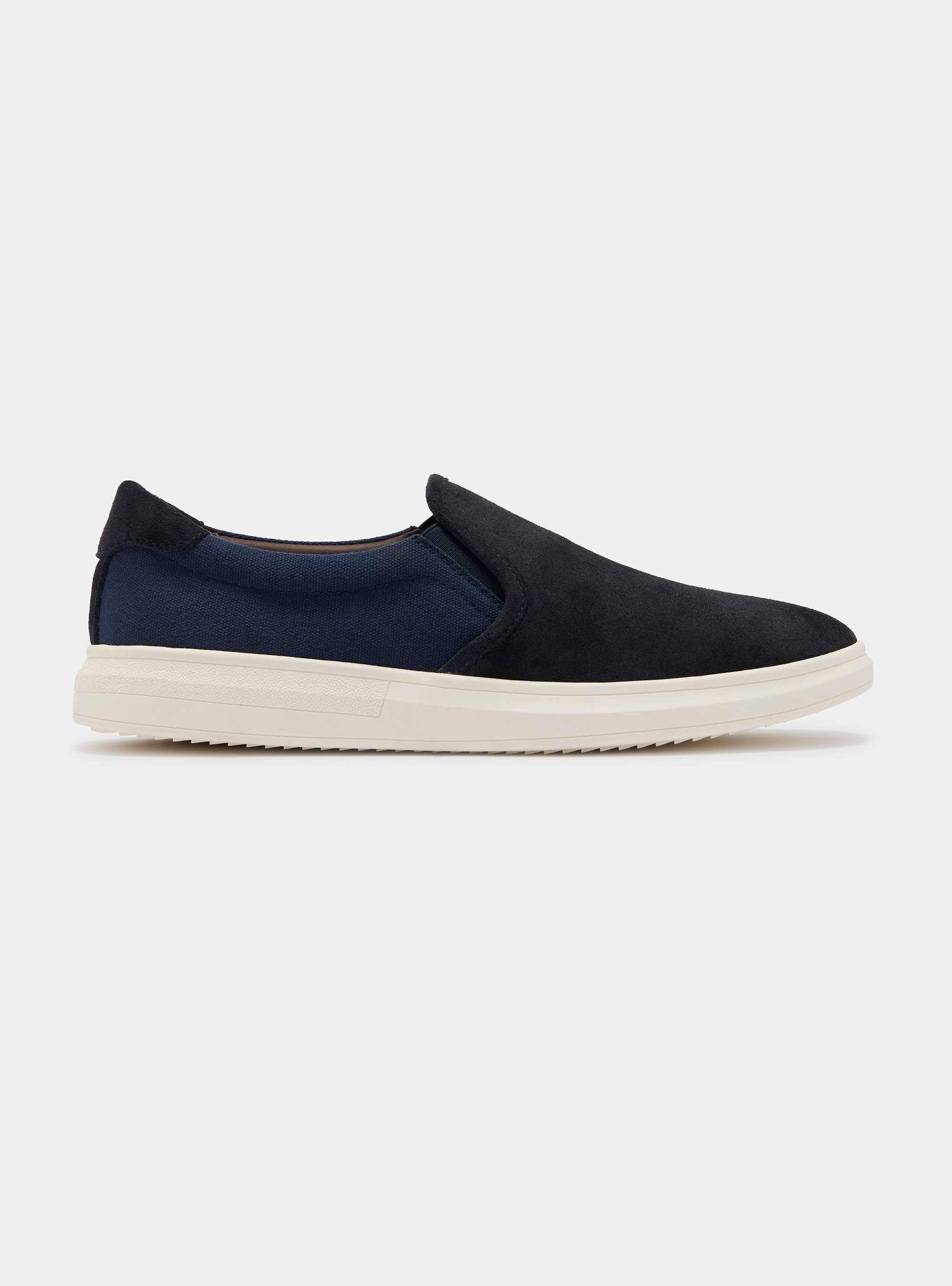 Slip on in suede e canvas, BLU NAVY