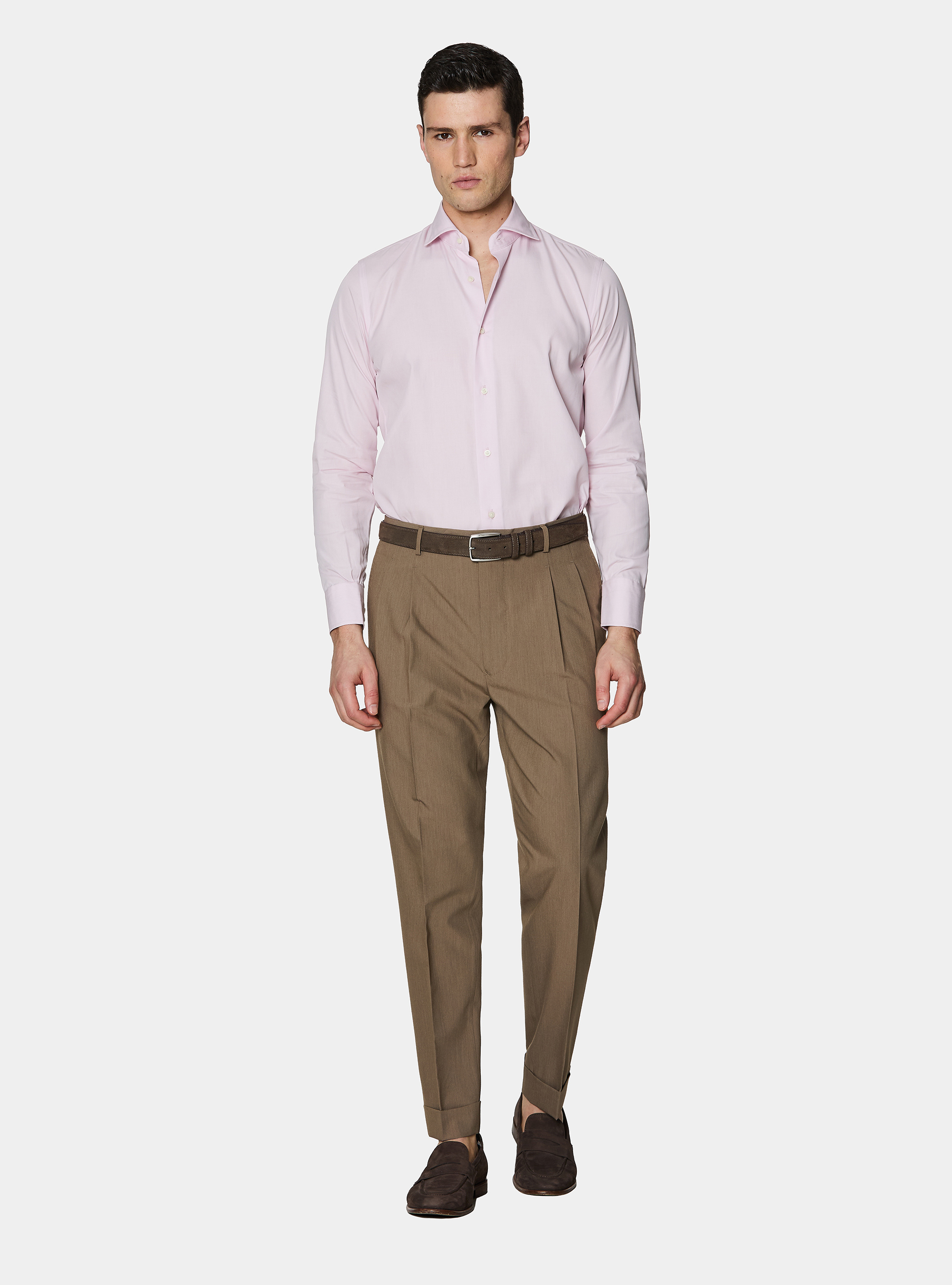Camicia in cotone fil a fil, ROSA