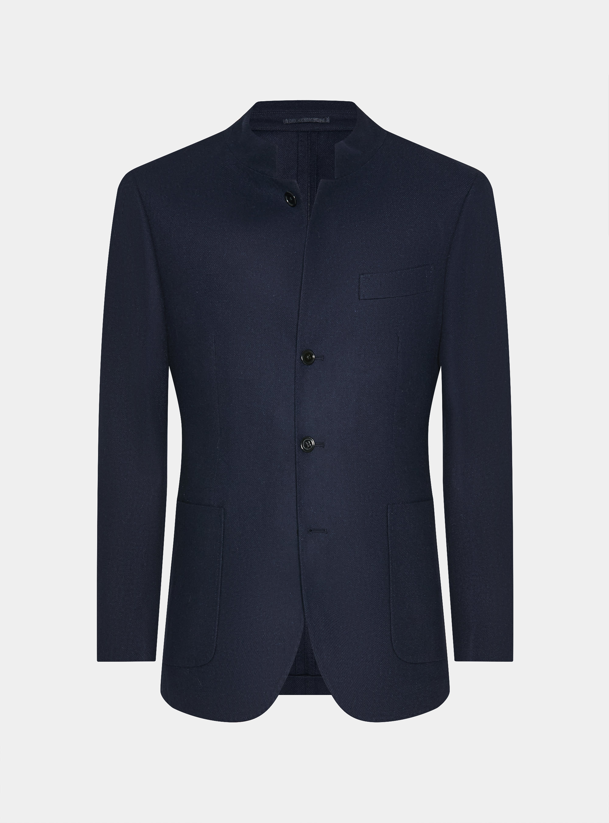 Giacca coreana in flanella di lana, BLU NAVY