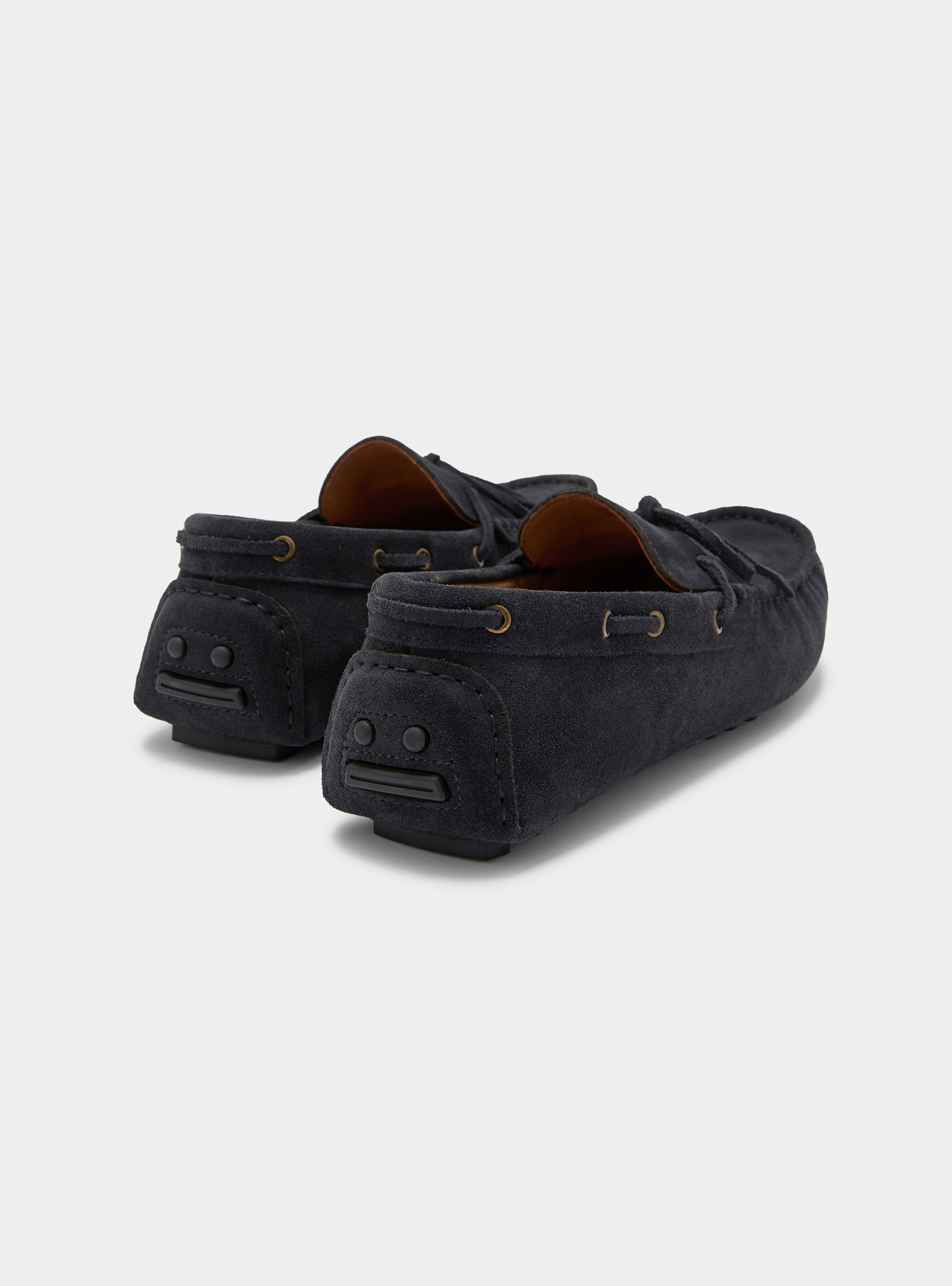 Mocassini da barca in suede, BLU NAVY