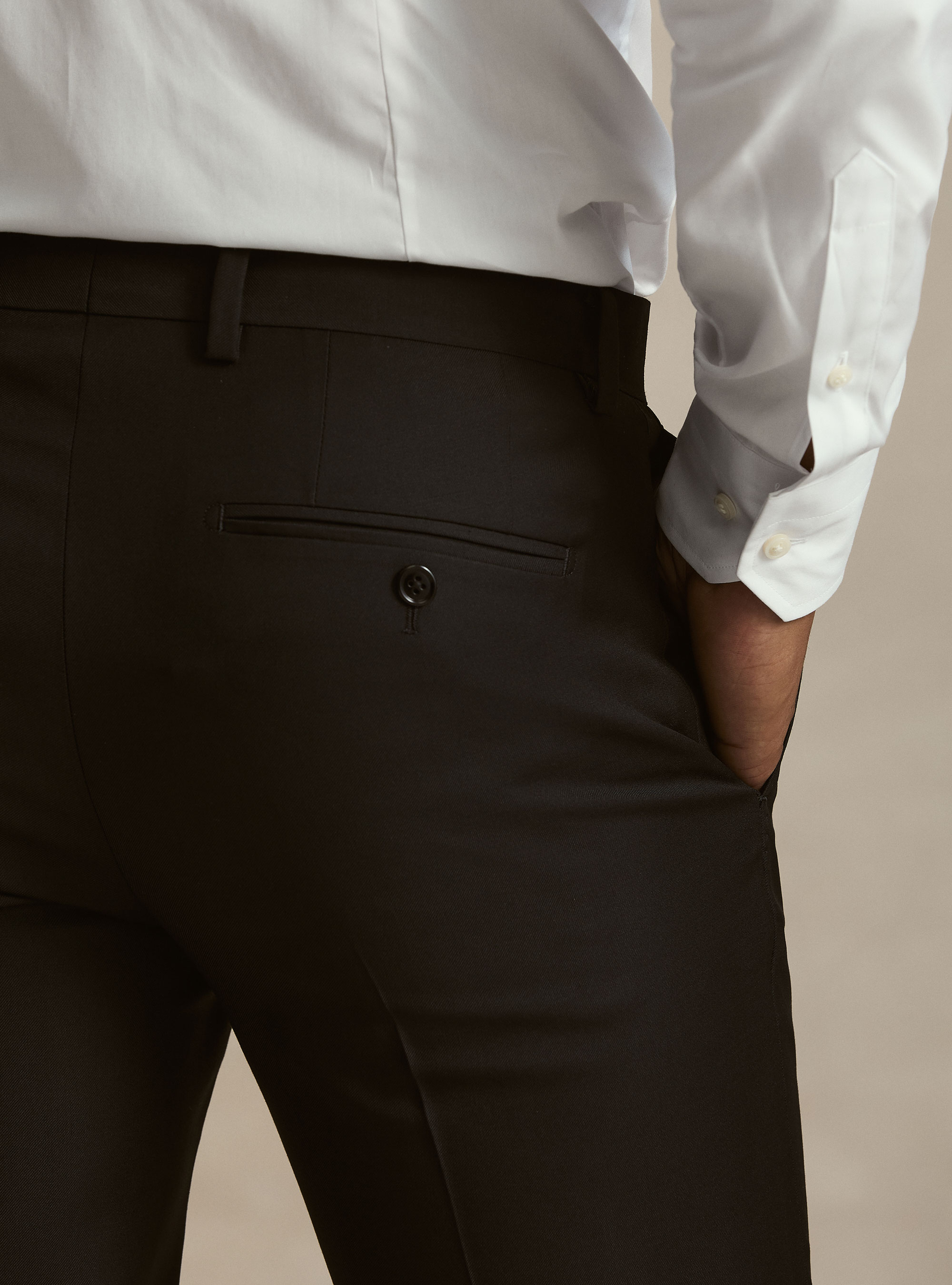 Pantaloni per abito in pura lana Vitale Barberis Canonico, NERO