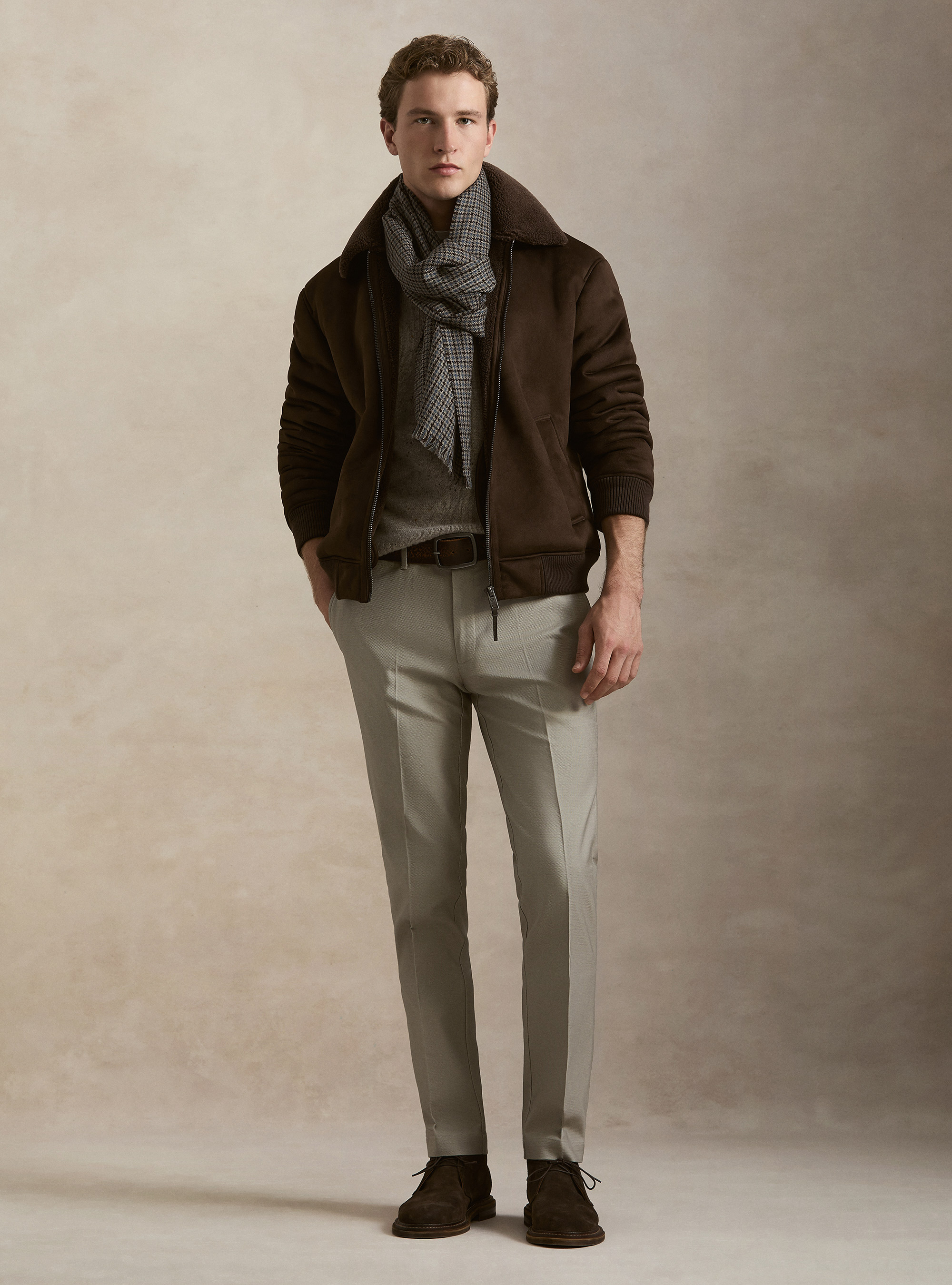 Montone effetto suede, MARRONE 0508C