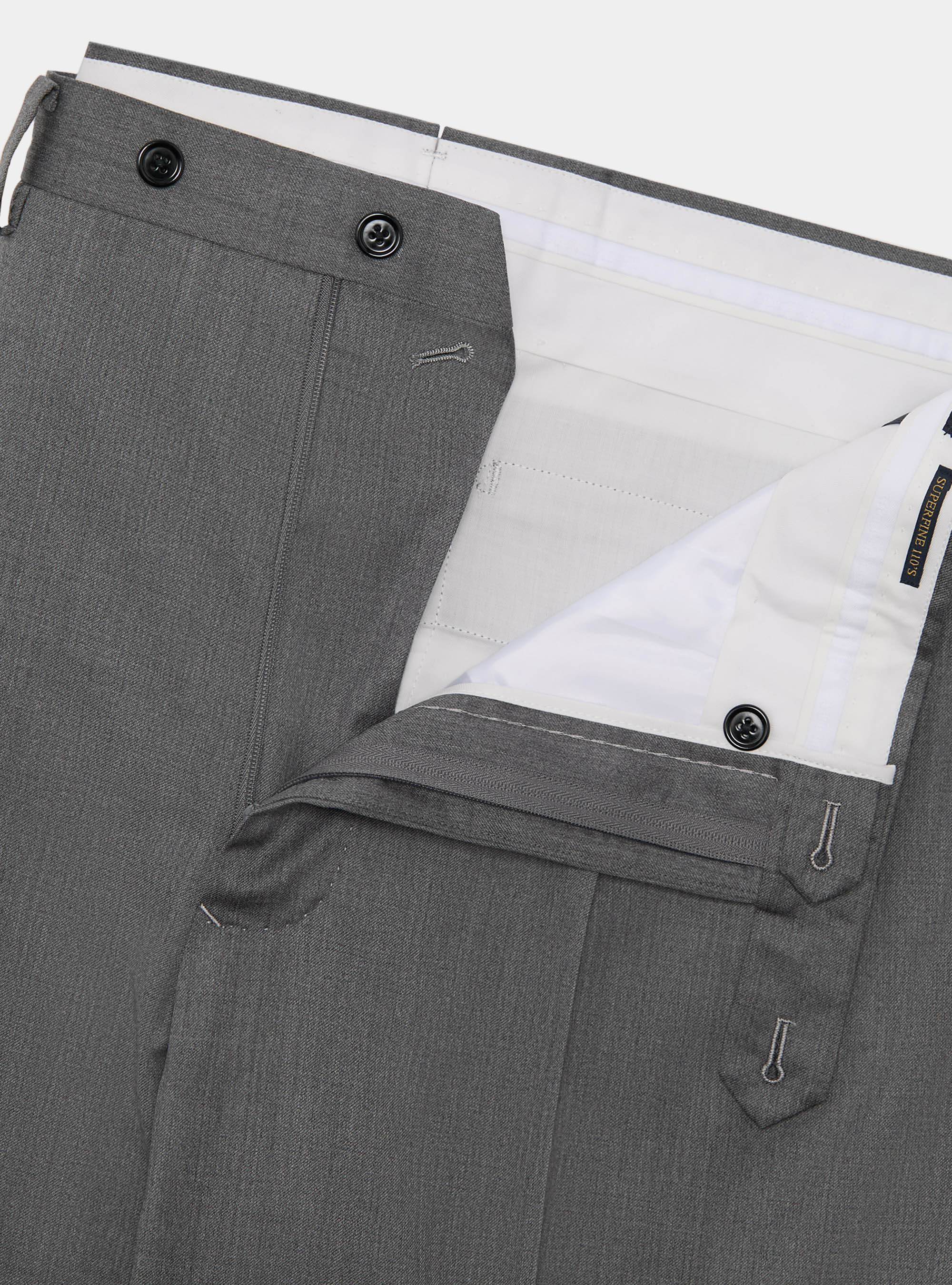 Pantaloni con pince per abito doppiopetto in lana reda superfine 110's, GRIGIO CHIARO