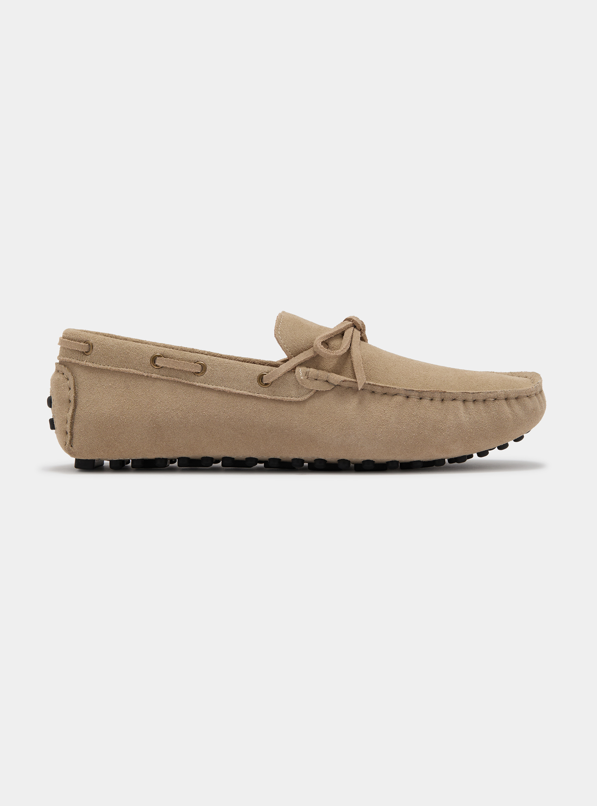 Mocassini da barca in suede, ECRU