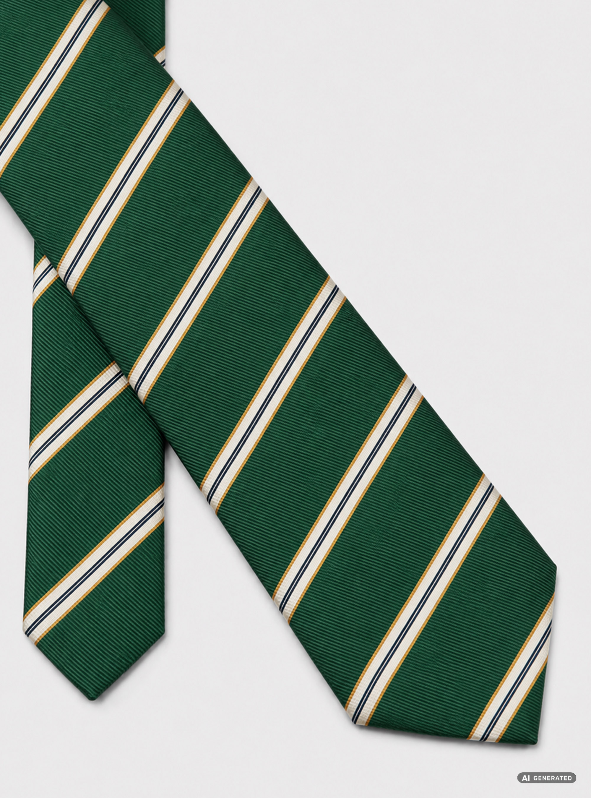 Cravatta in twill di seta rigata, VERDE