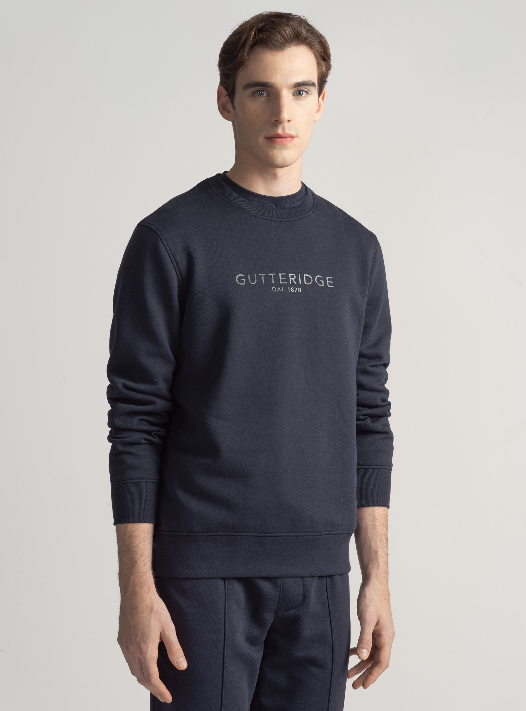Felpa girocollo con logo GT01, BLU NAVY