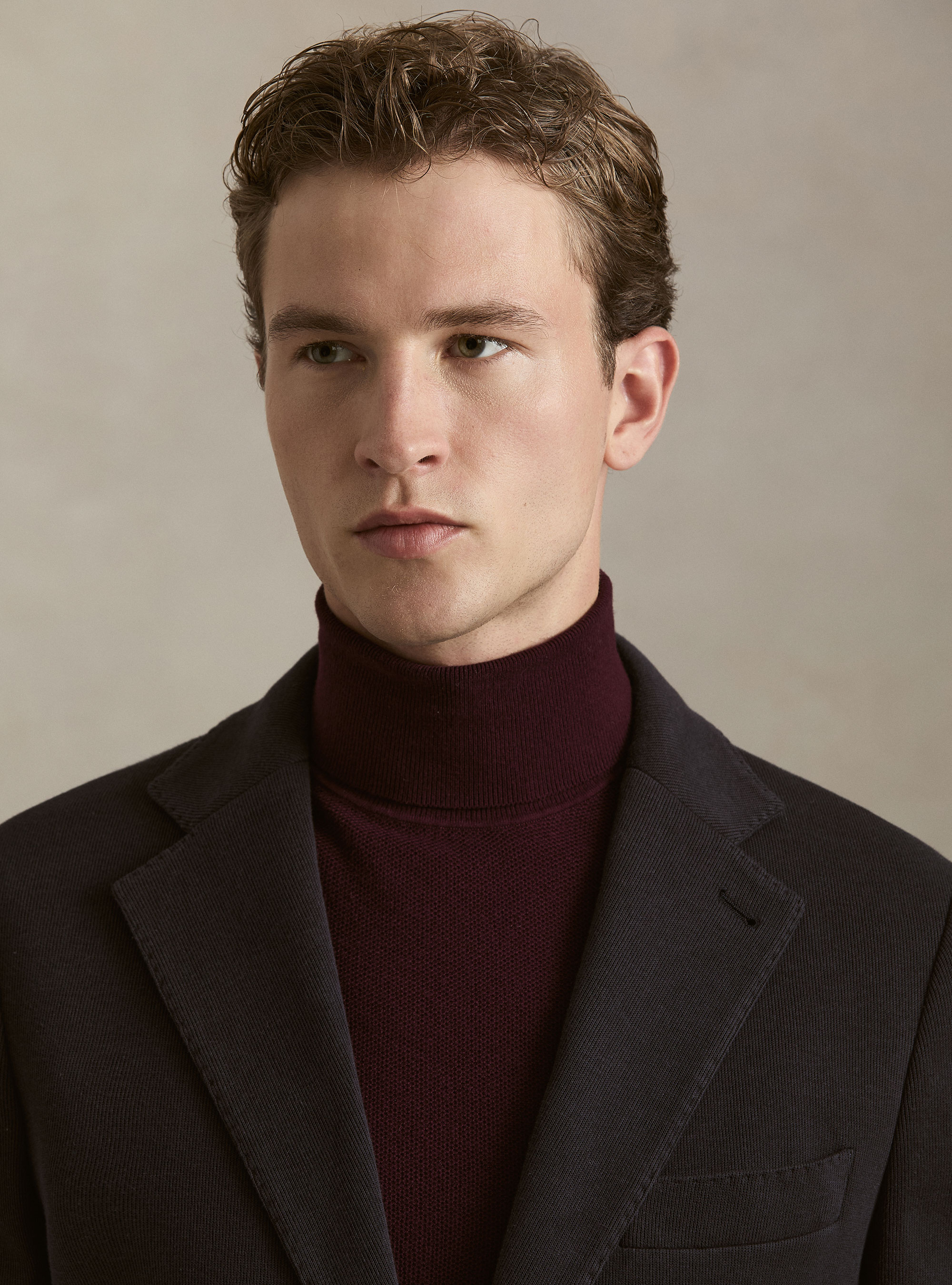 Giacca in jersey di misto cotone, BLU NAVY