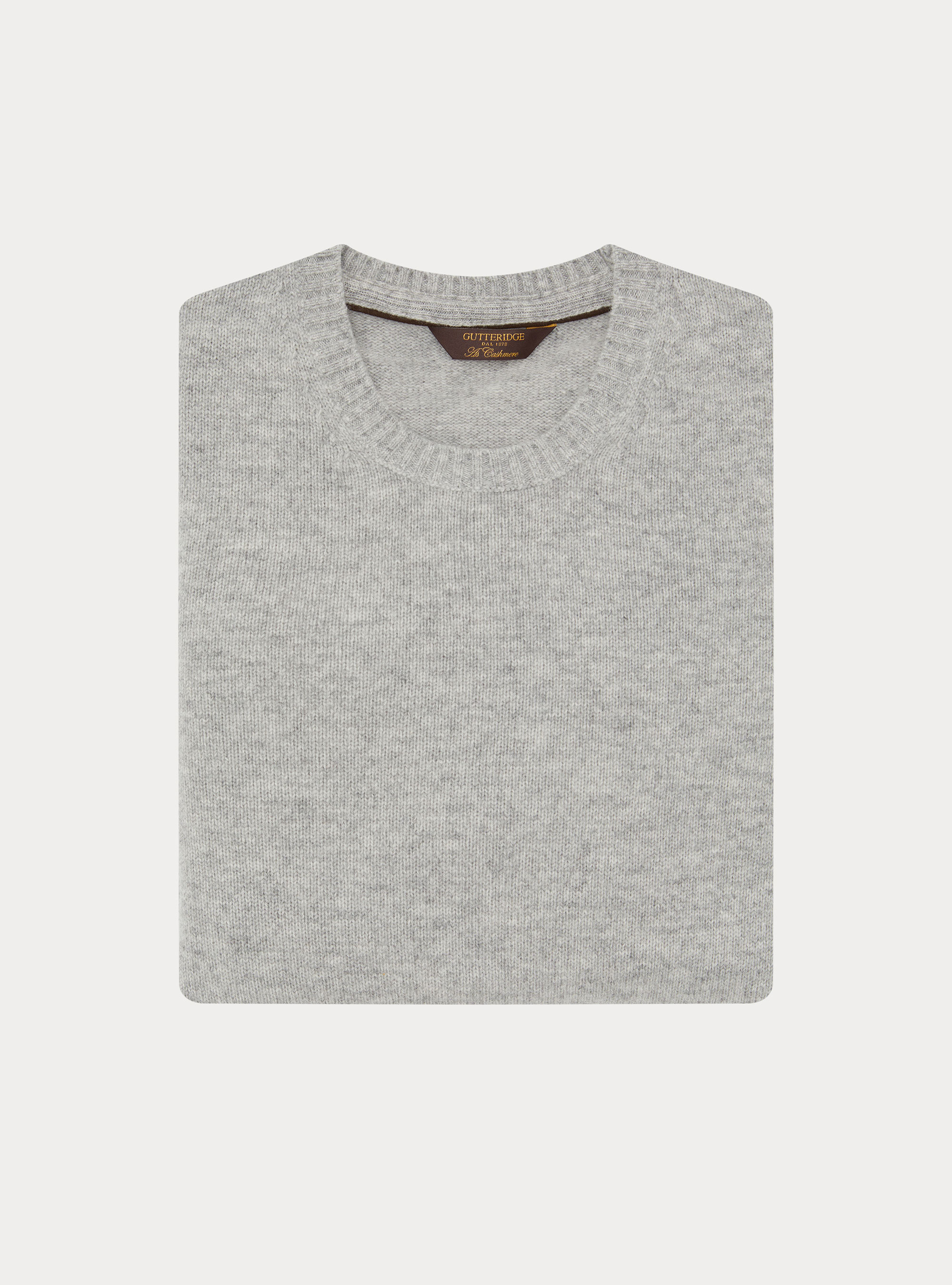 Maglia girocollo in misto lana e cashmere, GRIGIO CHIARO MELANGE