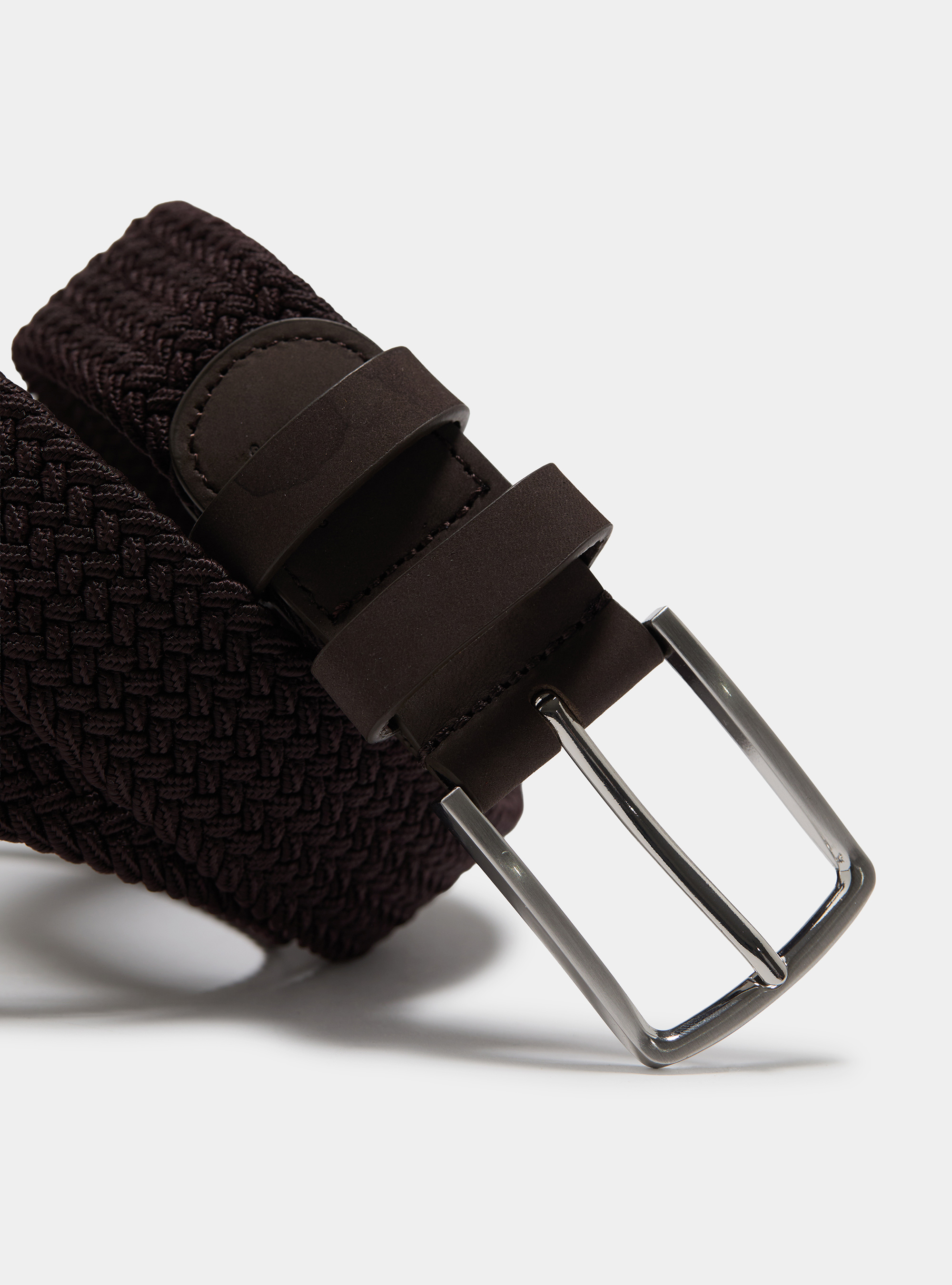 Cintura elastica intrecciata, MARRONE