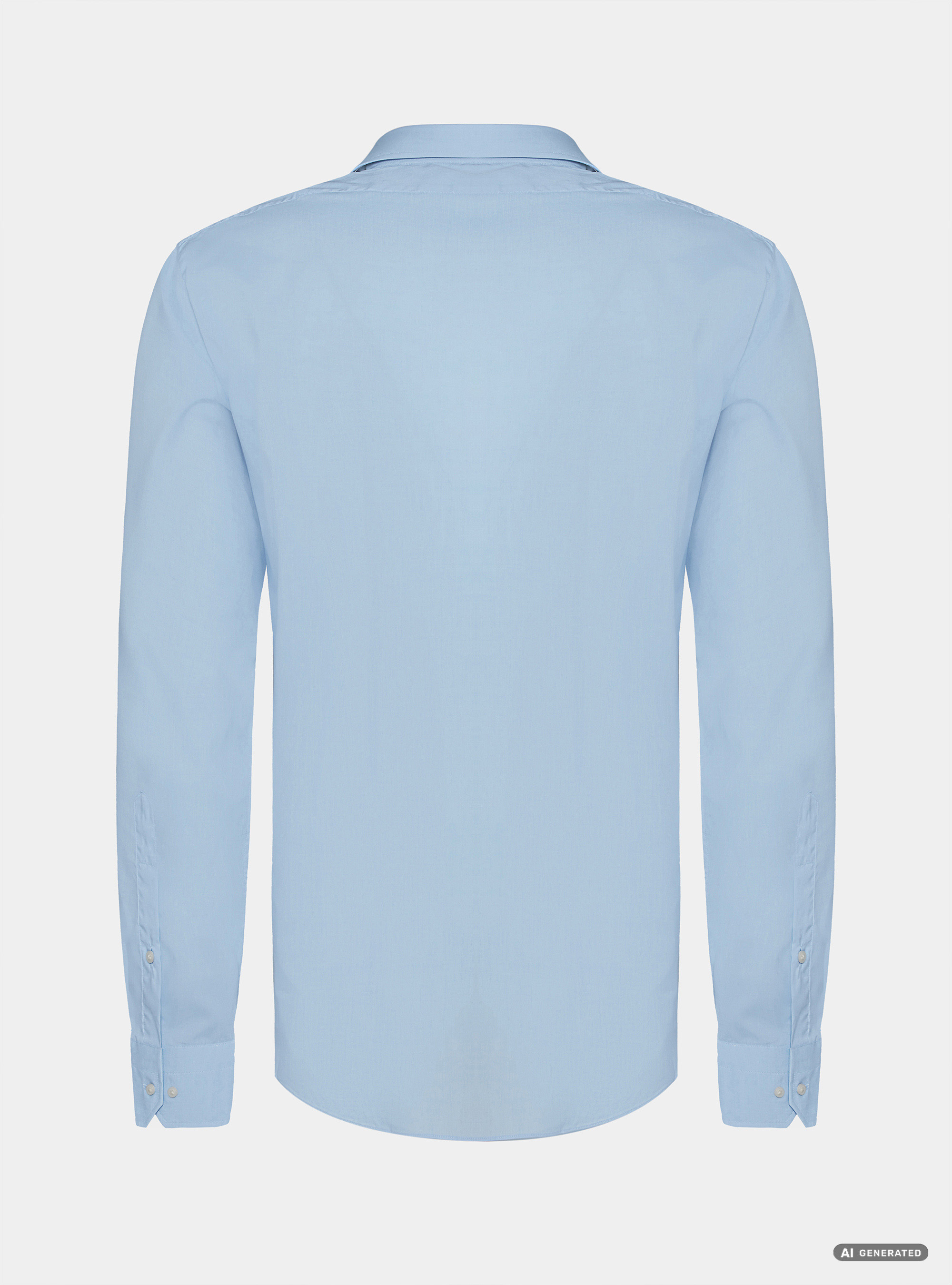 Camicia custom fit in popeline di cotone, AZZURRO
