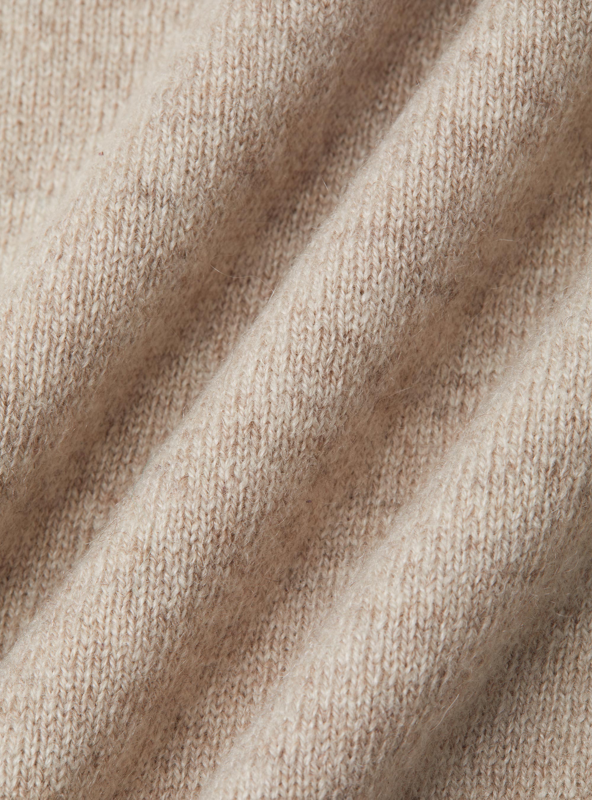 Polo a manica lunga in puro cashmere, ECRU
