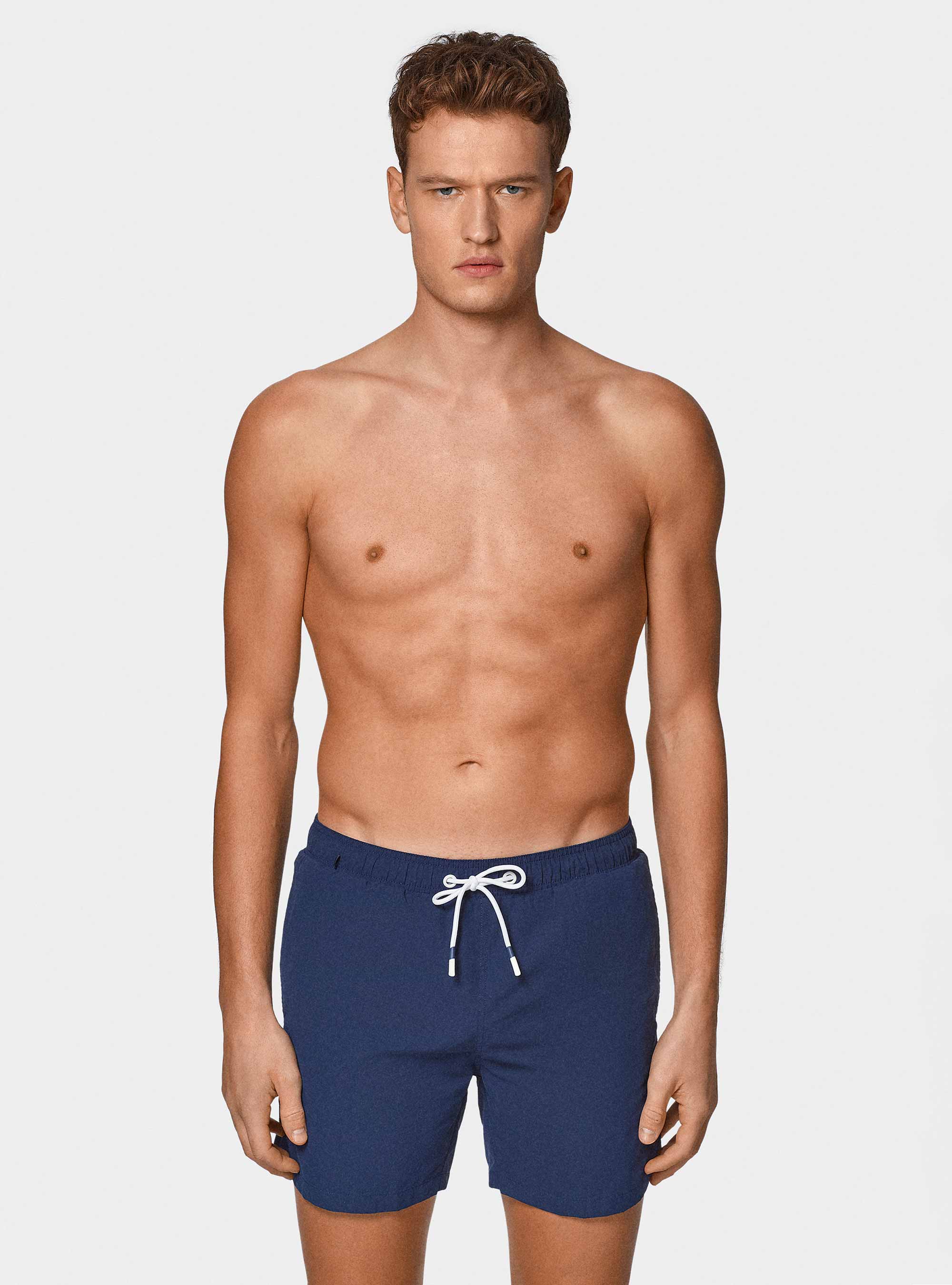 Costume da bagno tinta unita, BLU