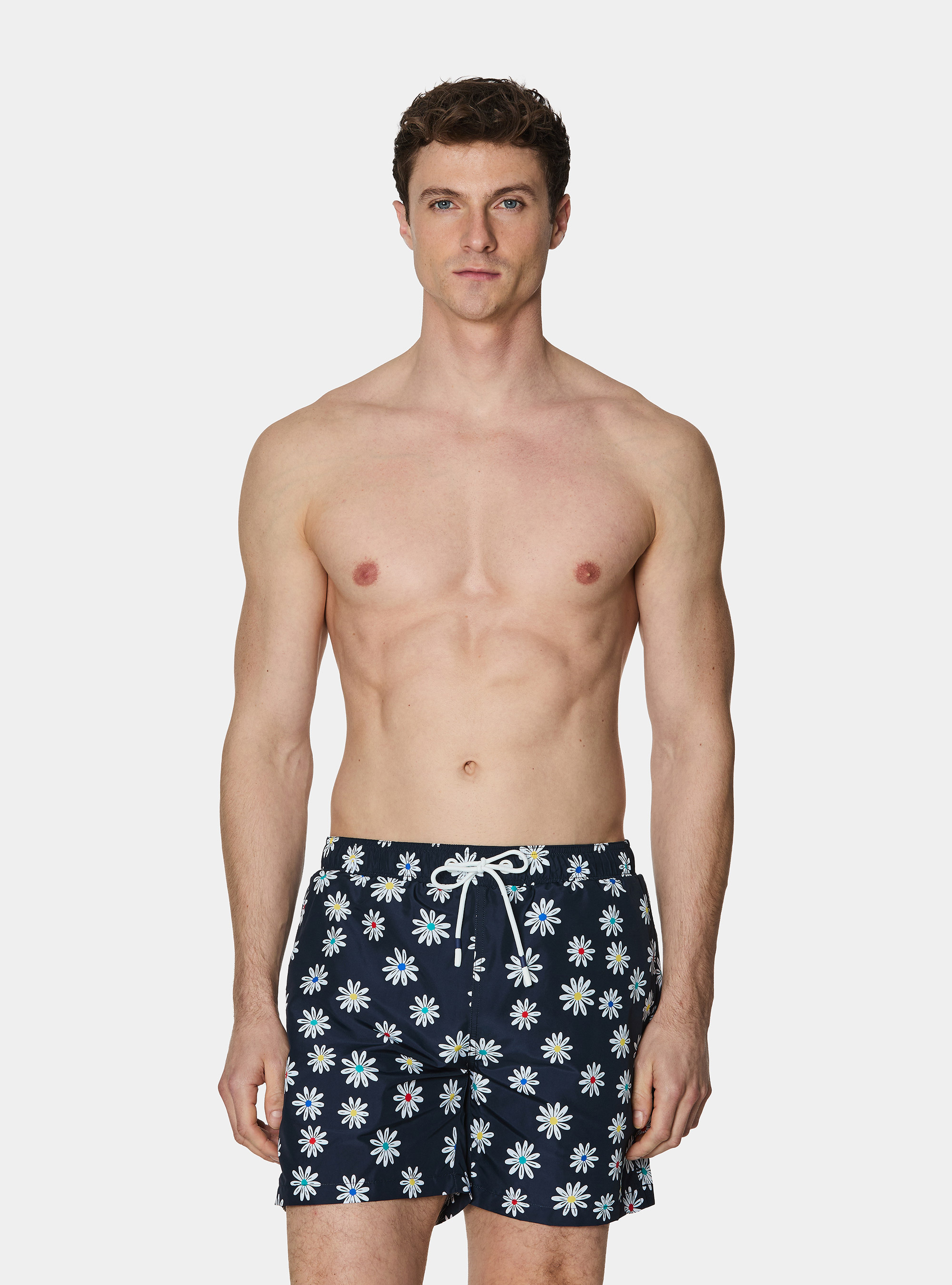 Costume da bagno stampa margherite, BLU NAVY