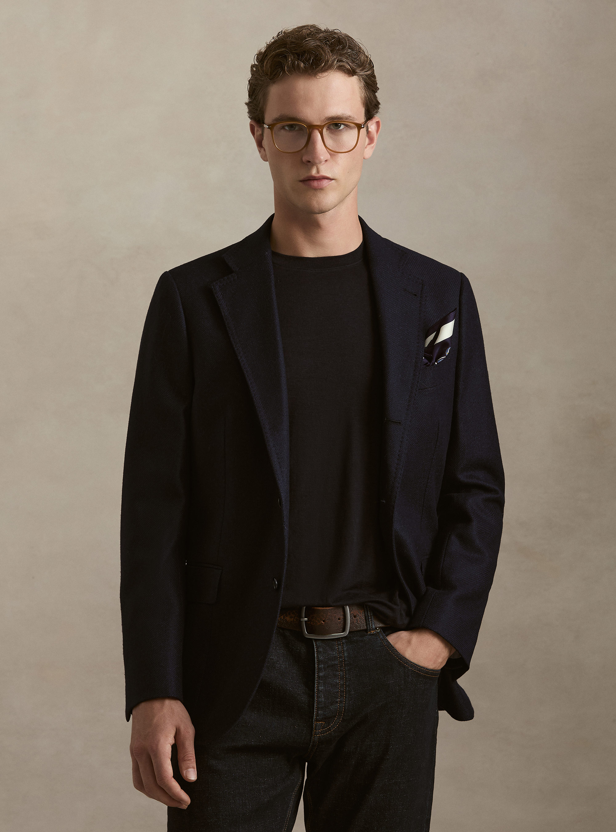 Giacca in lana cashmere Lanificio di Pray, BLU NAVY