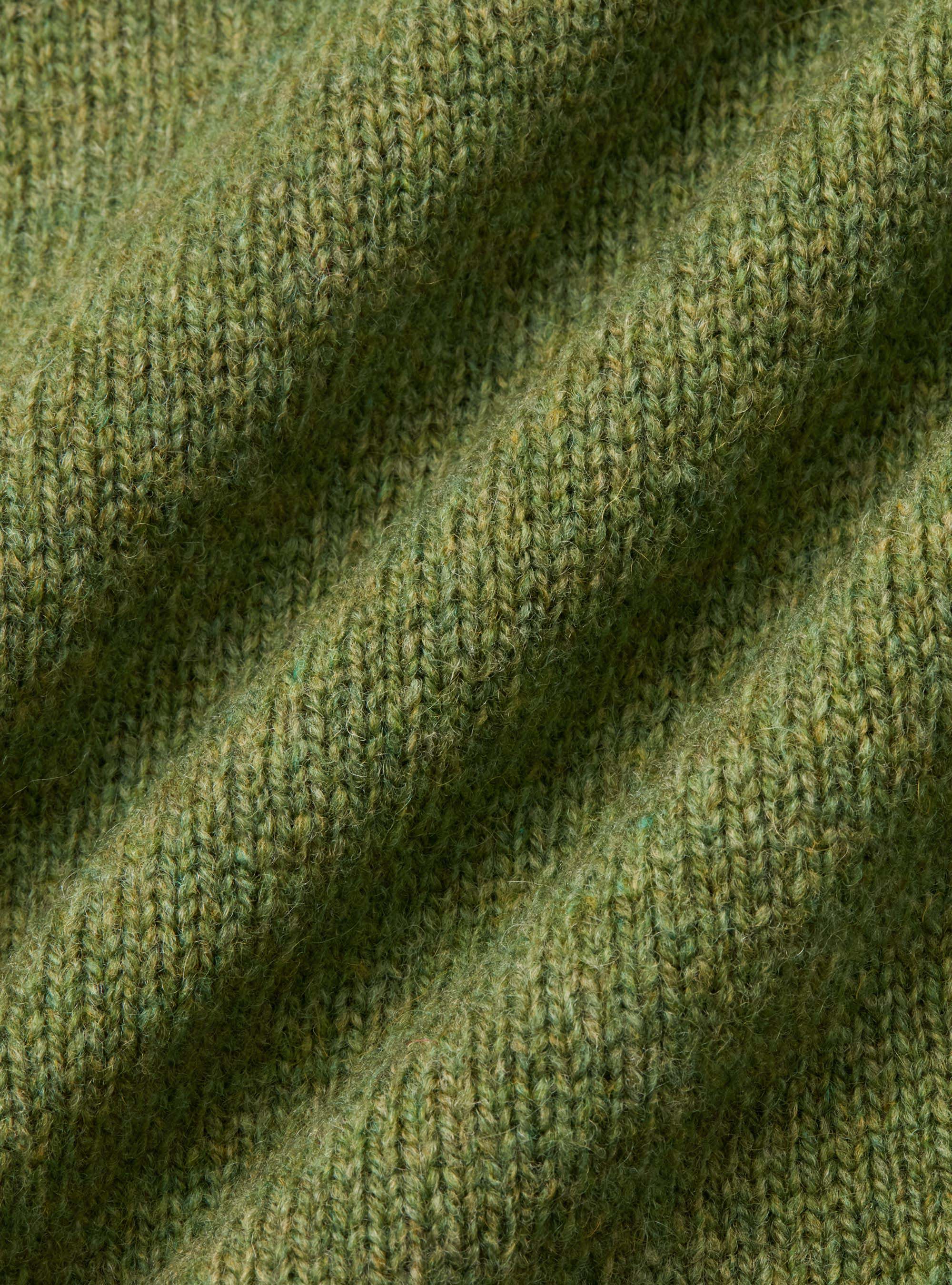 Maglia girocollo in pura lana shetland, OLIVA