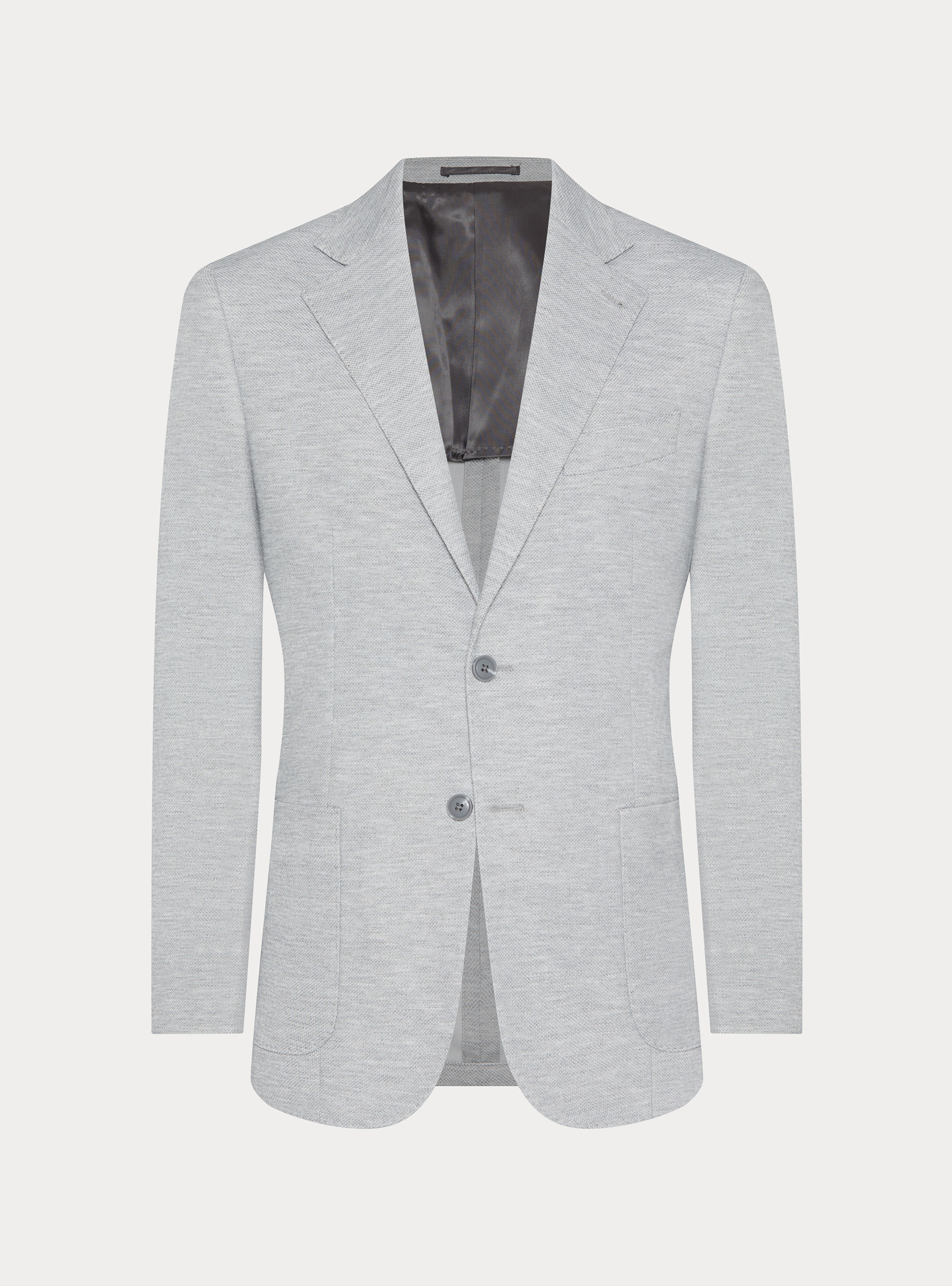 Giacca monopetto in jersey singolo, GRIGIO MELANGE 0151C