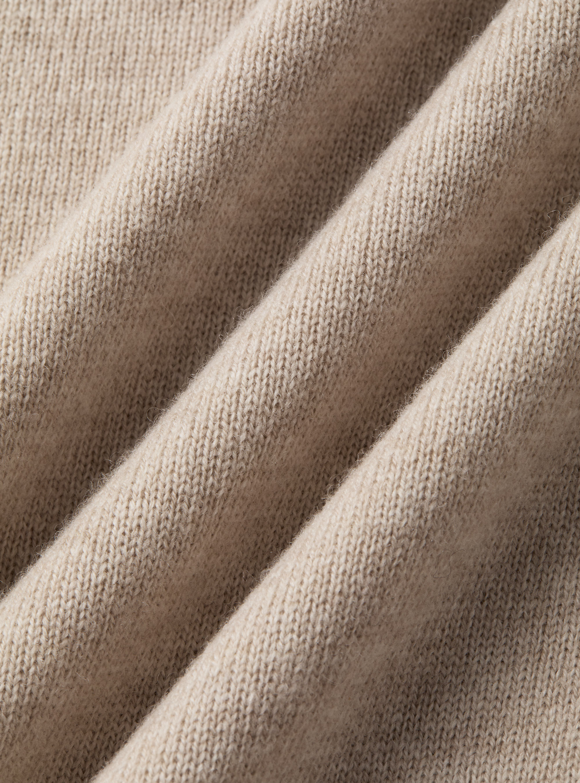 Maglia girocollo in lana lambswool e cashmere, ECRU