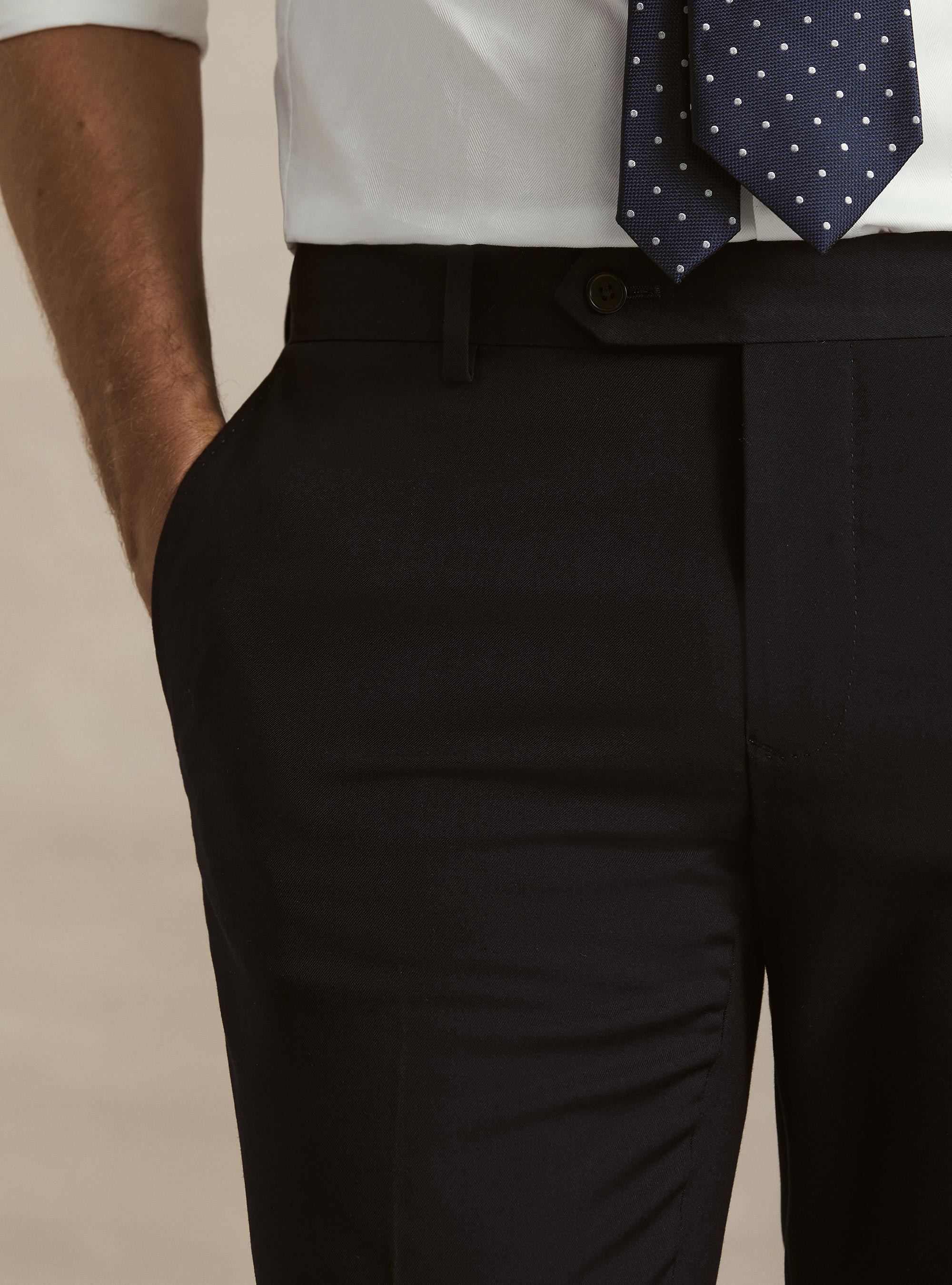 Pantaloni abito classico slim fit, BLU NAVY