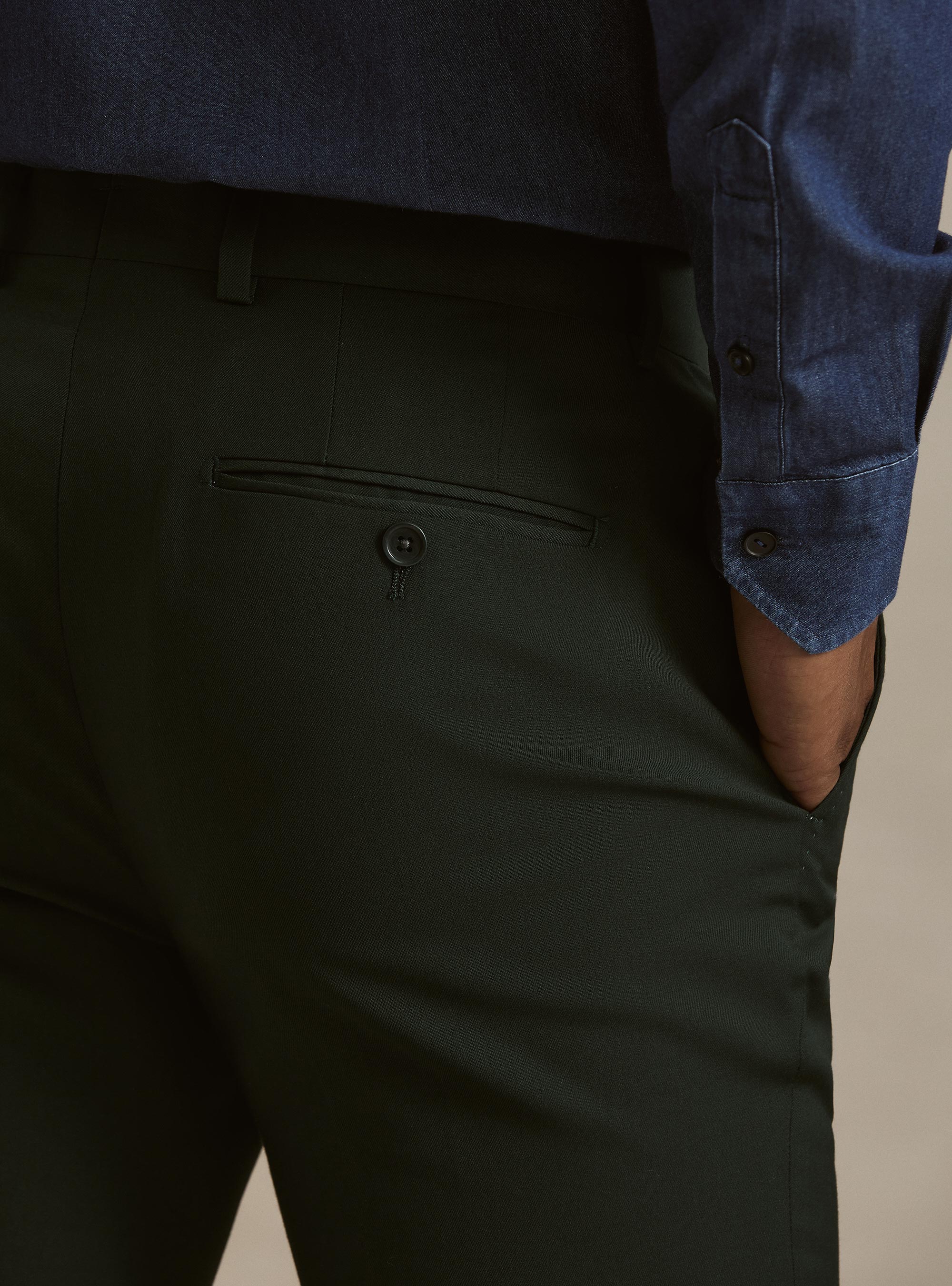 Pantaloni abito classico slim fit, VERDE