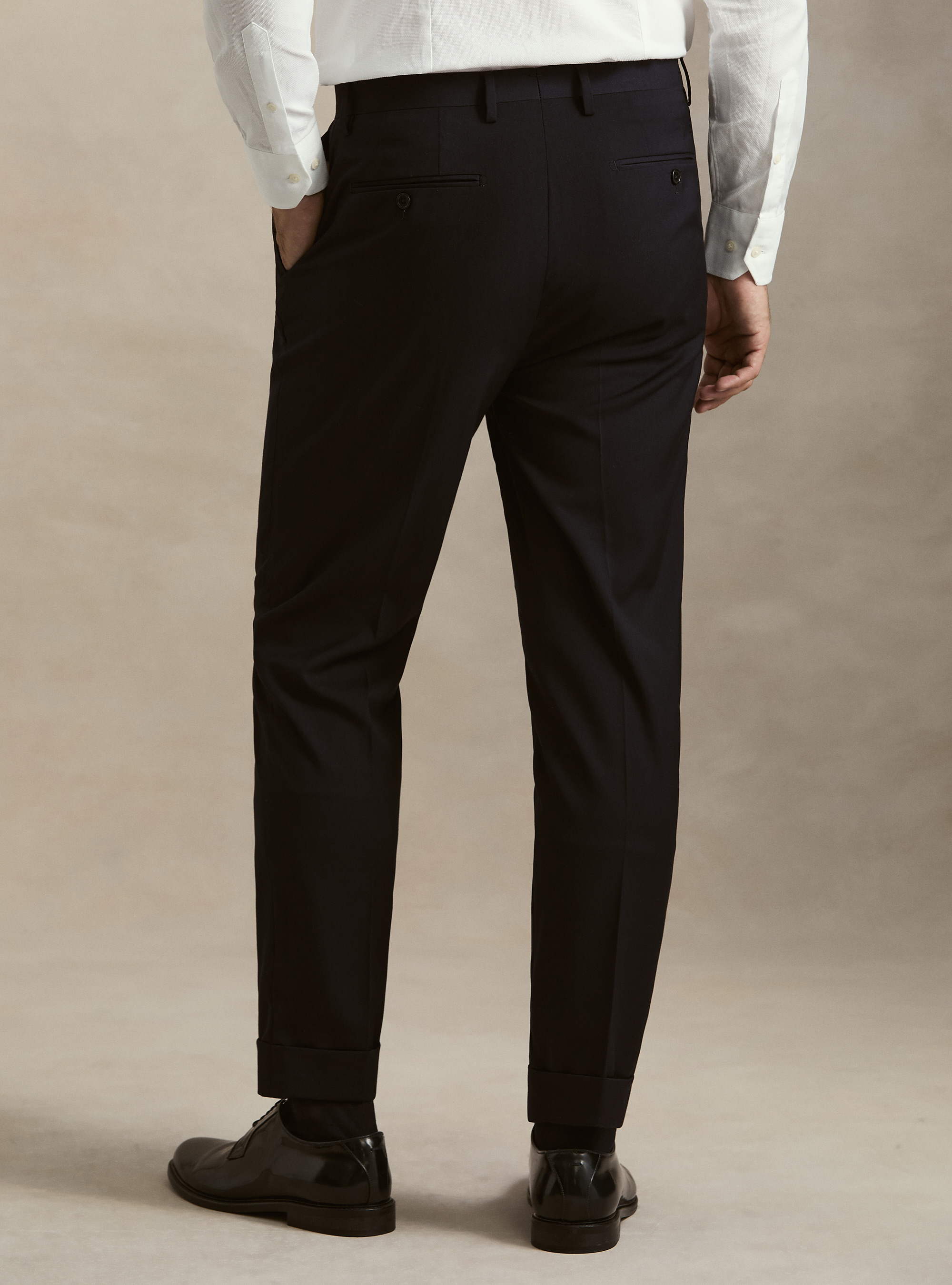 Pantaloni classici con pince, BLU NAVY
