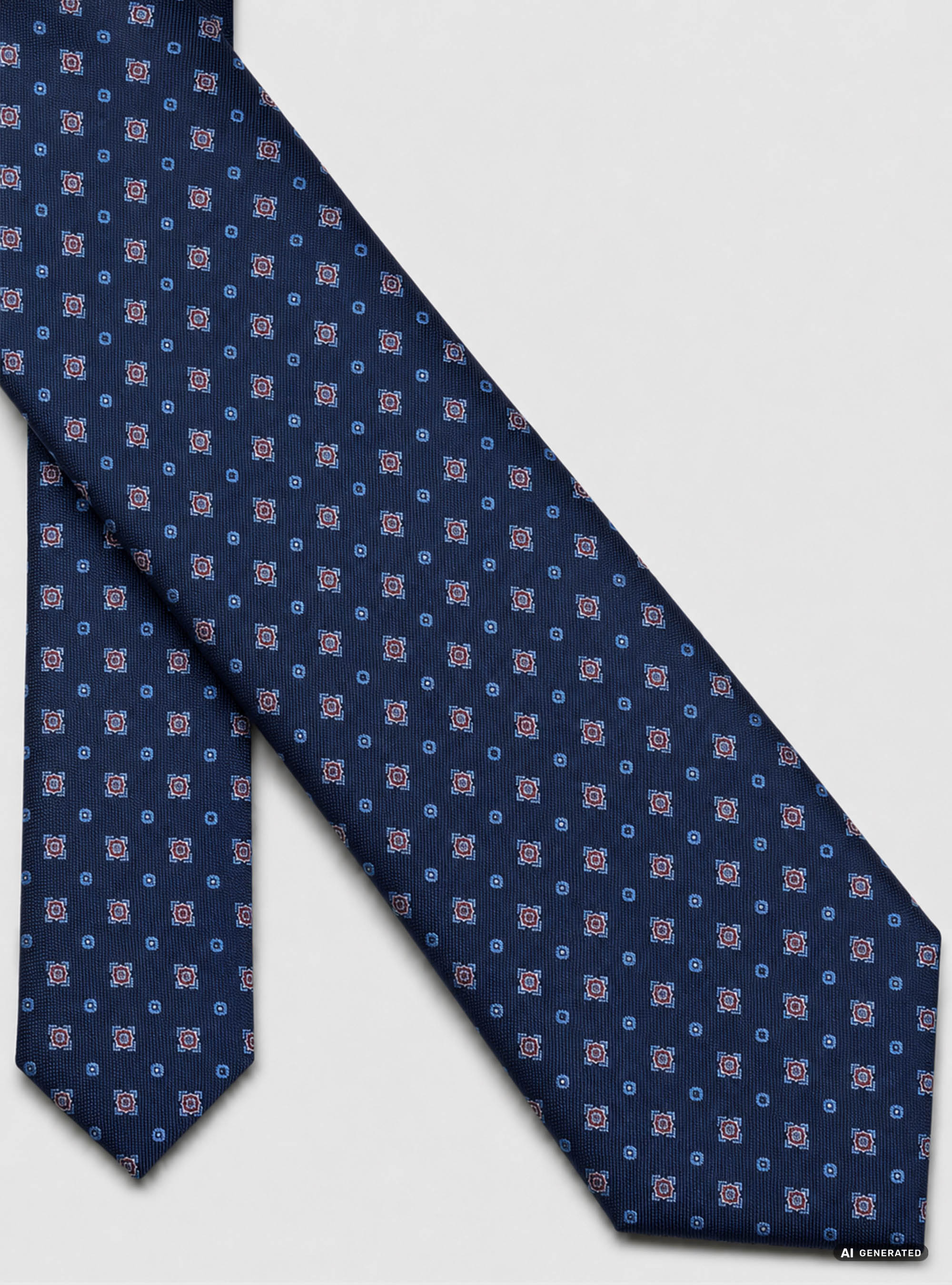 Cravatta in seta jacquard micro fantasia, BLU NAVY