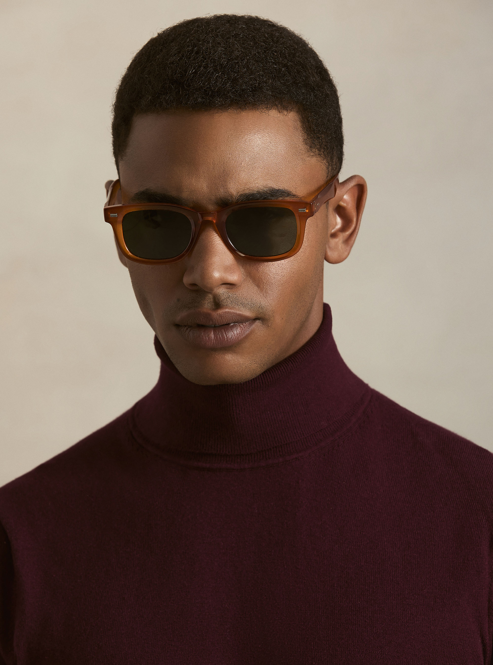 Dolcevita in cotone e cashmere, BORDEAUX