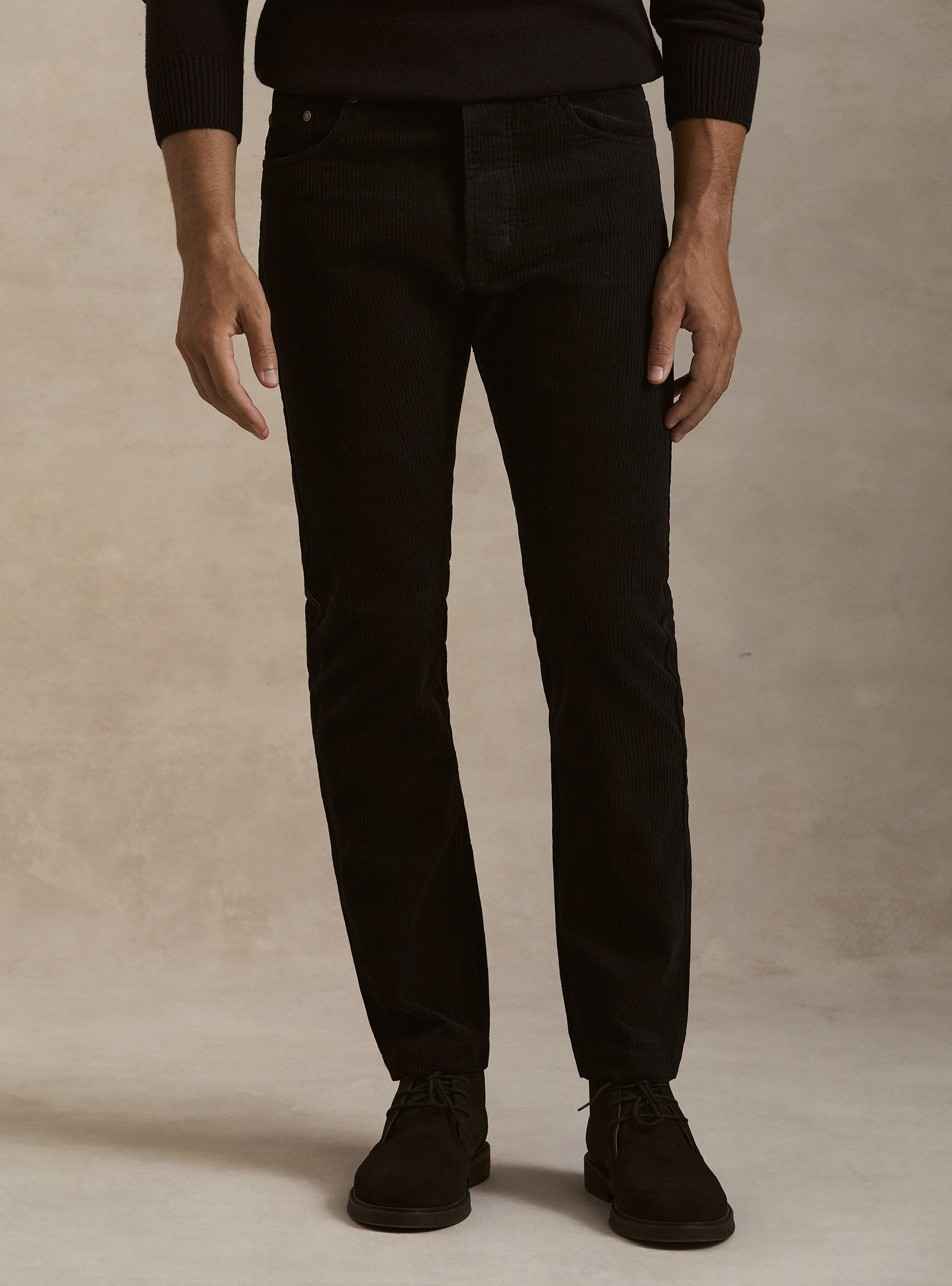 Pantaloni 5 tasche in velluto, BLU NAVY