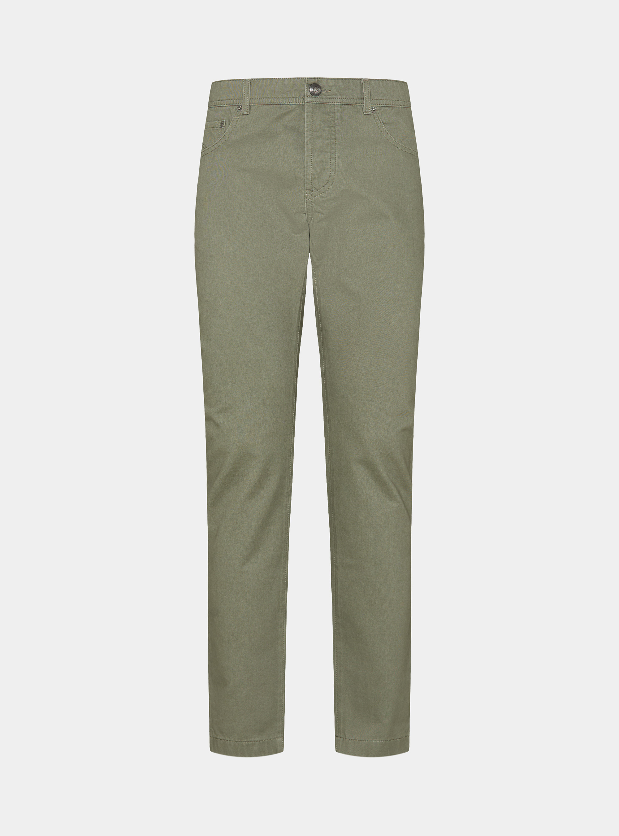 Pantaloni slim fit in twill di cotone, SALVIA 0602C