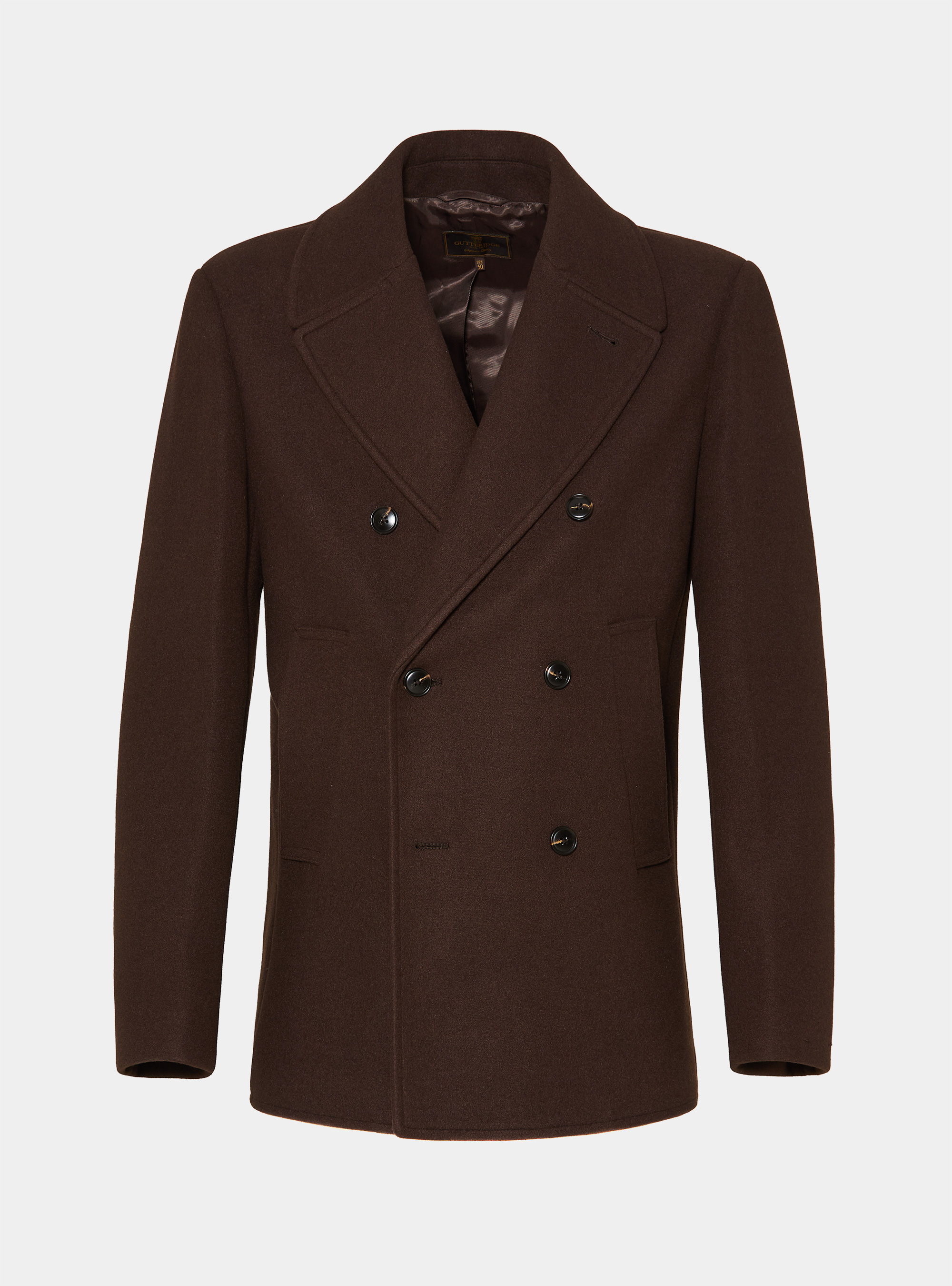 Peacoat tinta unita, MARRONE