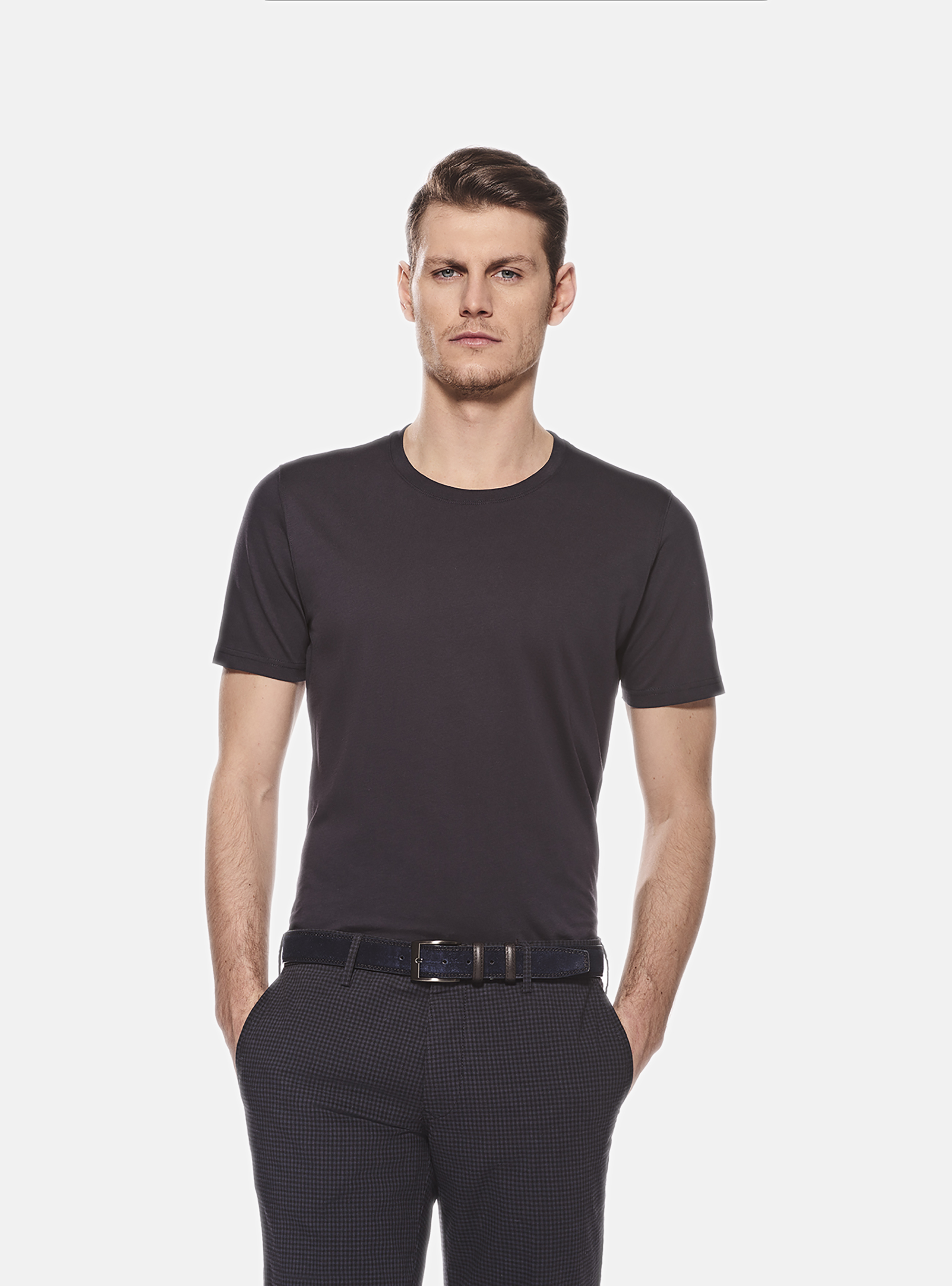 Tshirt mezza manica in jersey di cotone, BLU NAVY