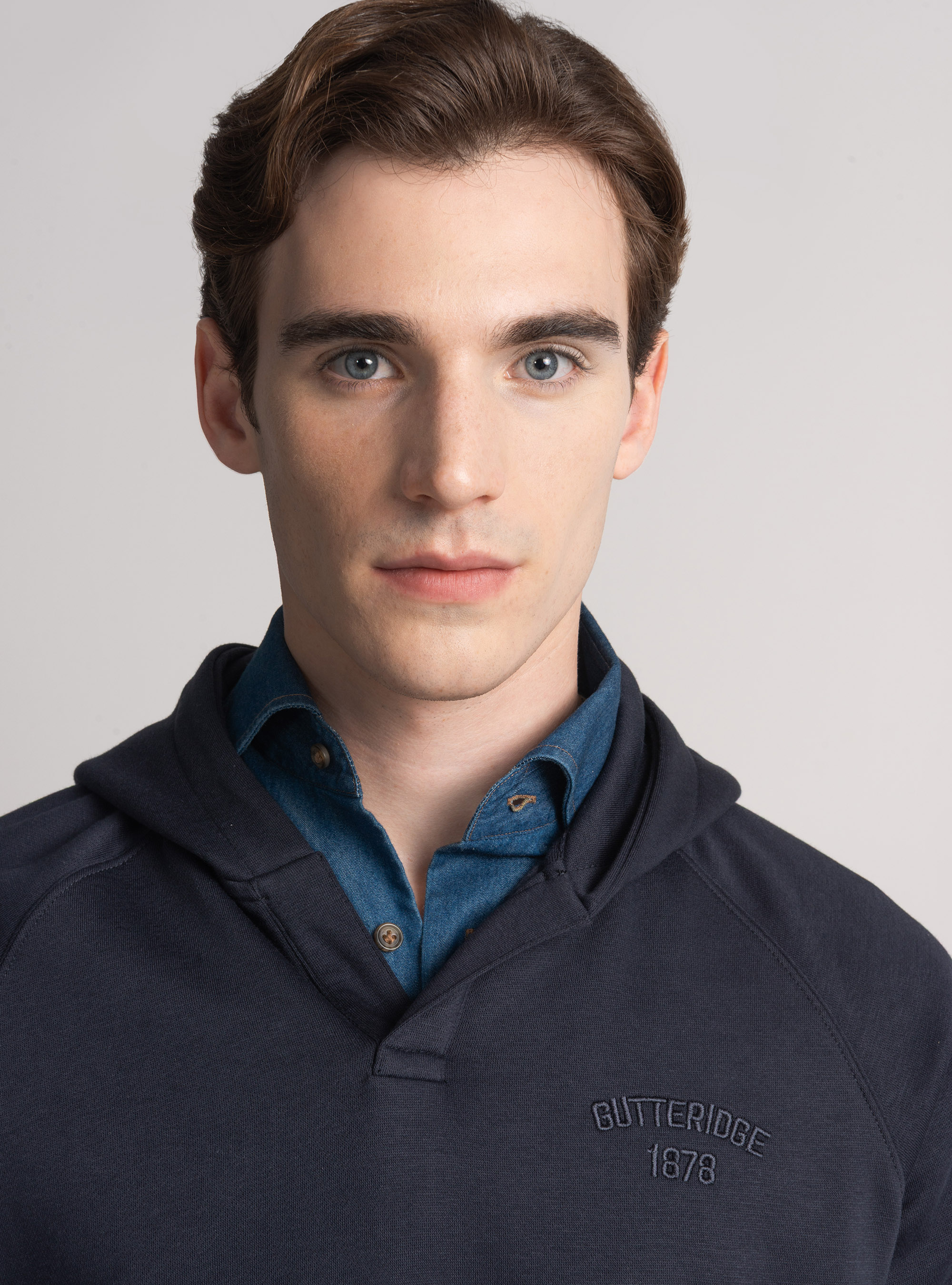 Felpa GT01 con cappuccio in misto cotone, BLU NAVY