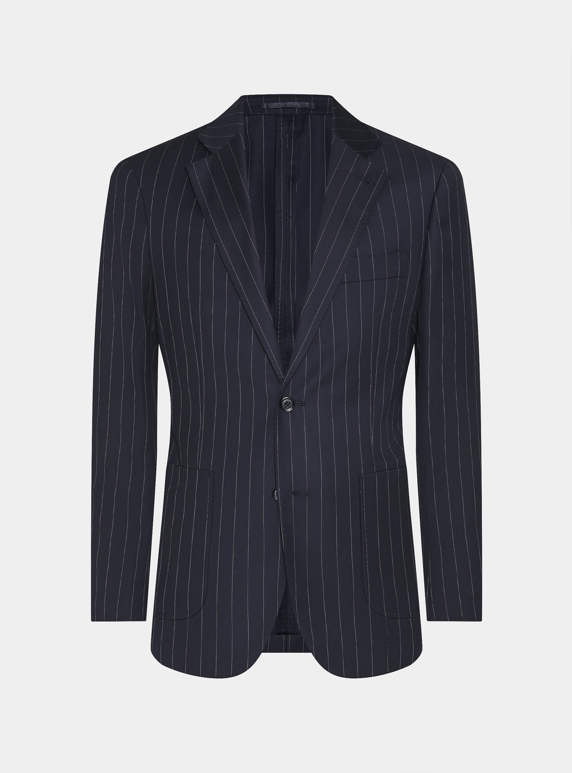 Giacca abito gessato in pura lana Vitale Barberis Canonico, BLU NAVY